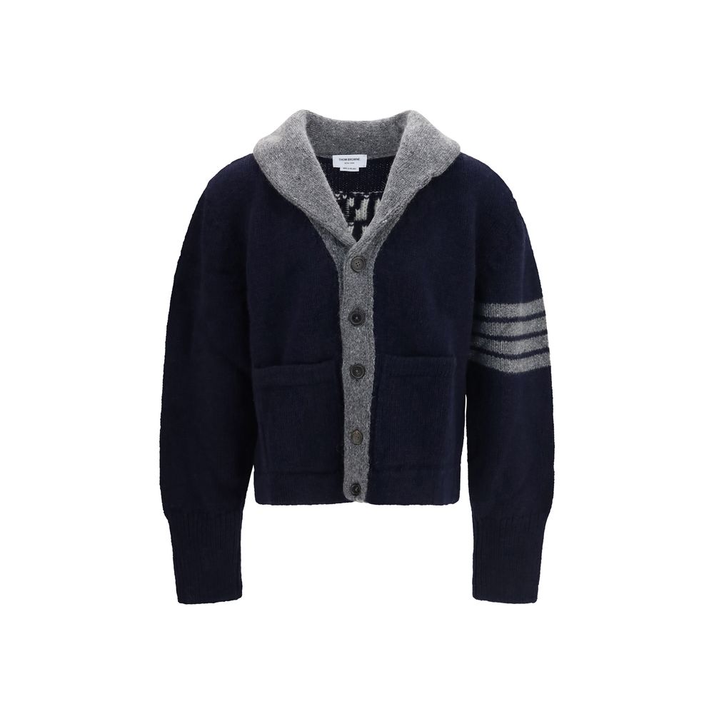 Thom Browne Blue Wool Oves Aries Men's Cardigan