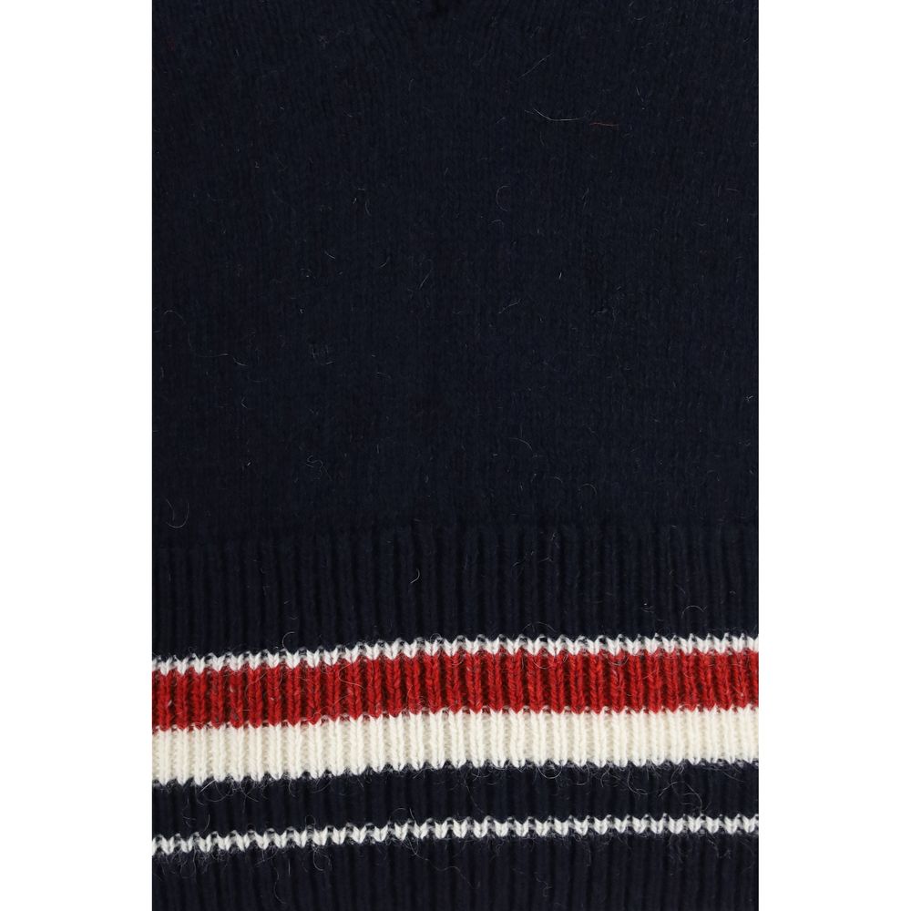 Thom Browne Blue Wool Oves Aries Sleeveles Men's Sweater