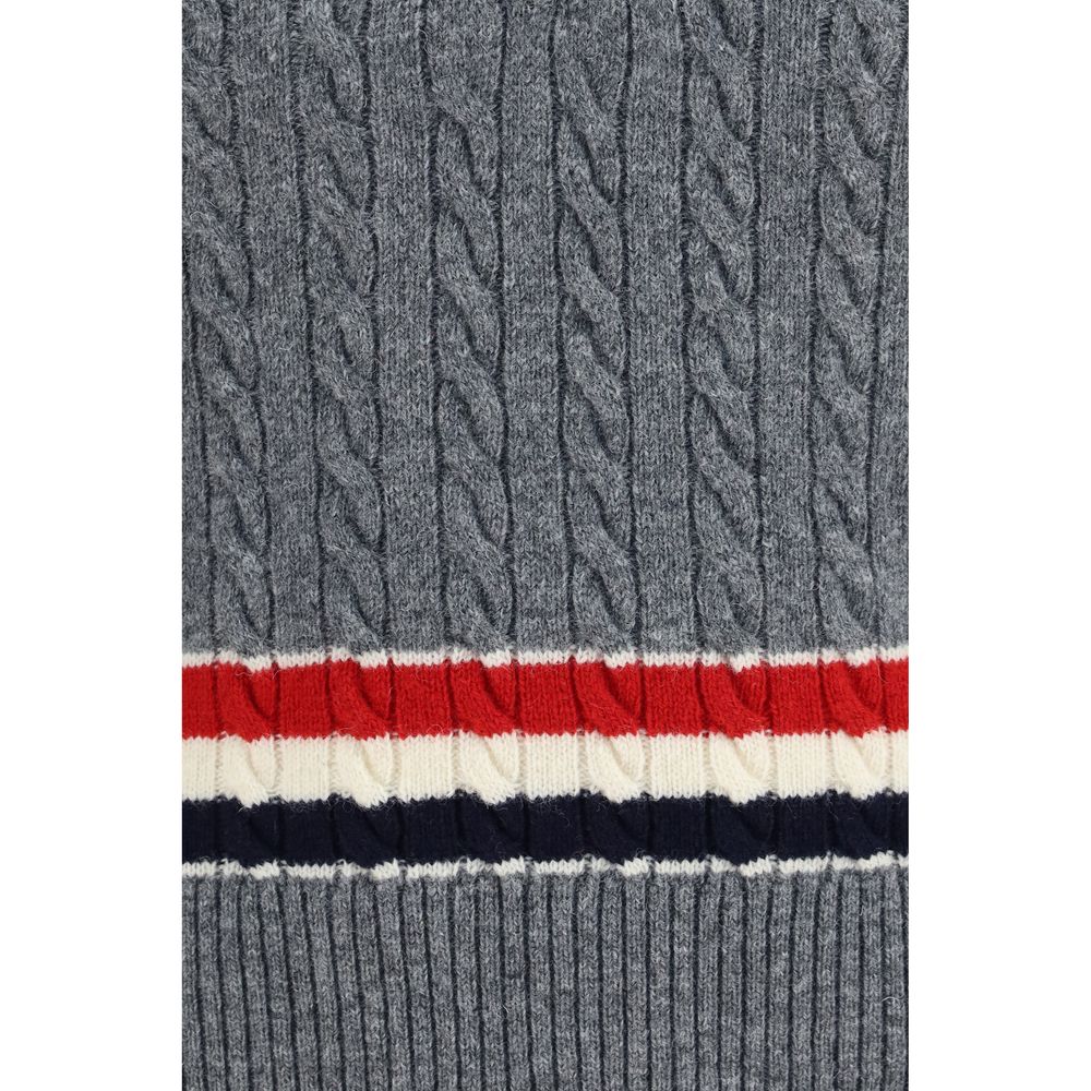 Thom Browne Gray Wool Oves Aries Sleeveles Men's Sweater
