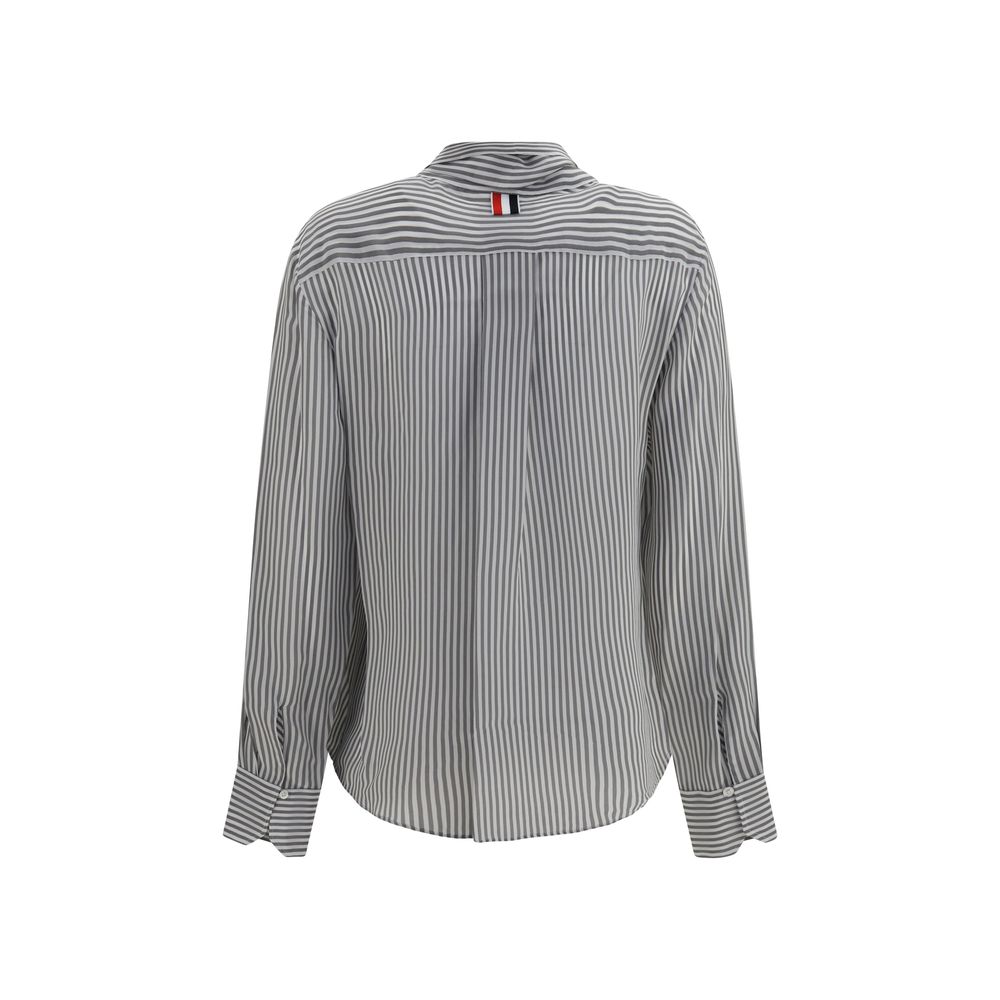 Thom Browne Gray Silk Pattern Women's Shirt