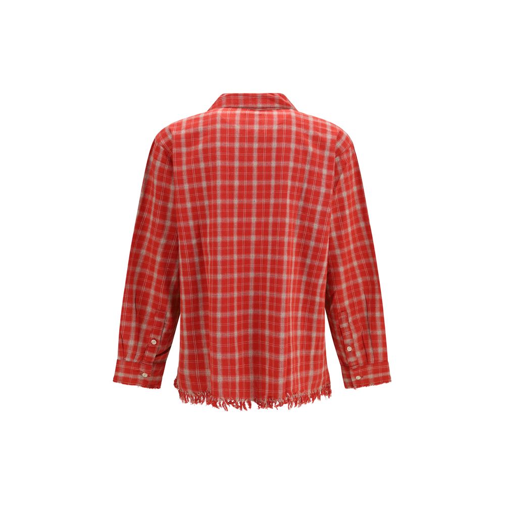 FOUND Red Cotton Pattern Men's Shirt