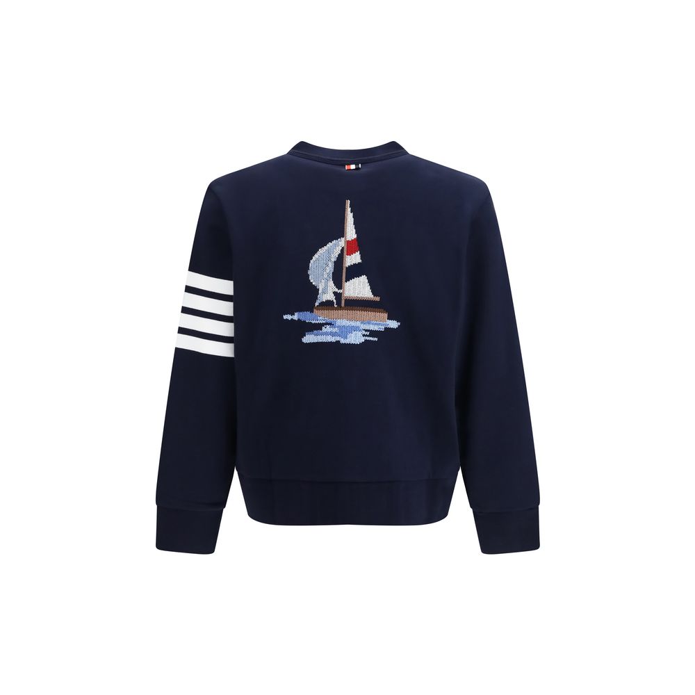 Thom Browne Blue Cotton Men's Cardigan
