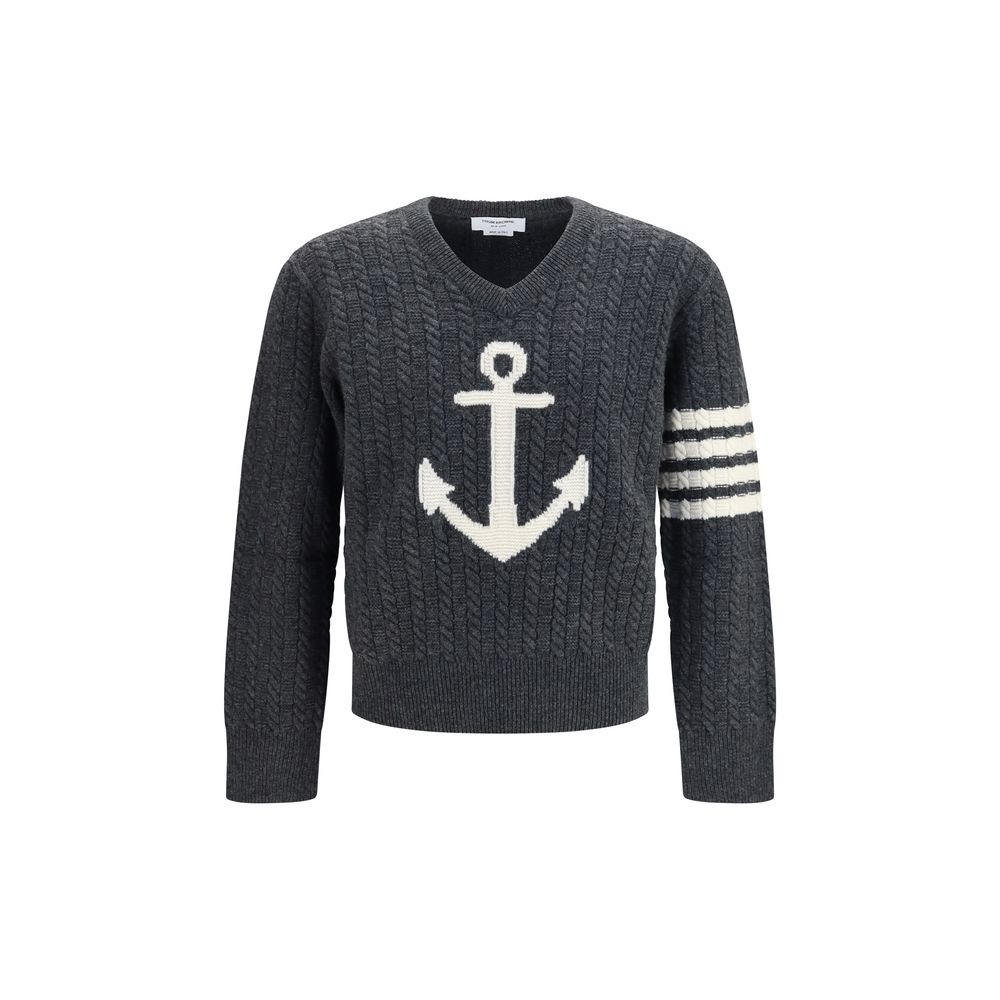 Thom Browne Gray Wool Oves Aries Men's Sweatshirt