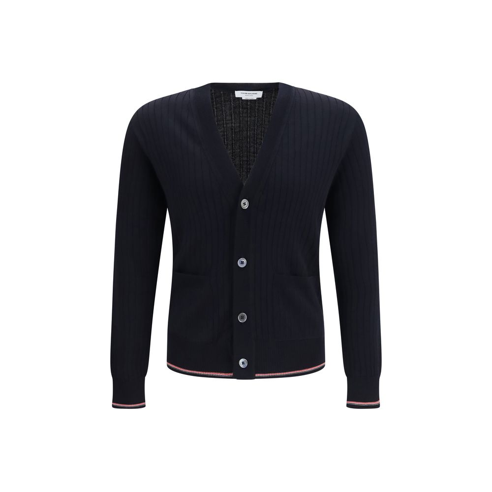 Thom Browne Blue Wool Oves Aries Men's Cardigan