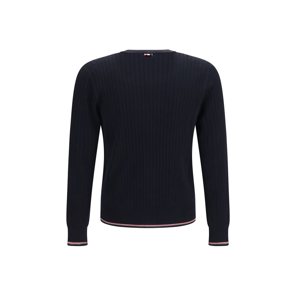 Thom Browne Blue Wool Oves Aries Men's Cardigan