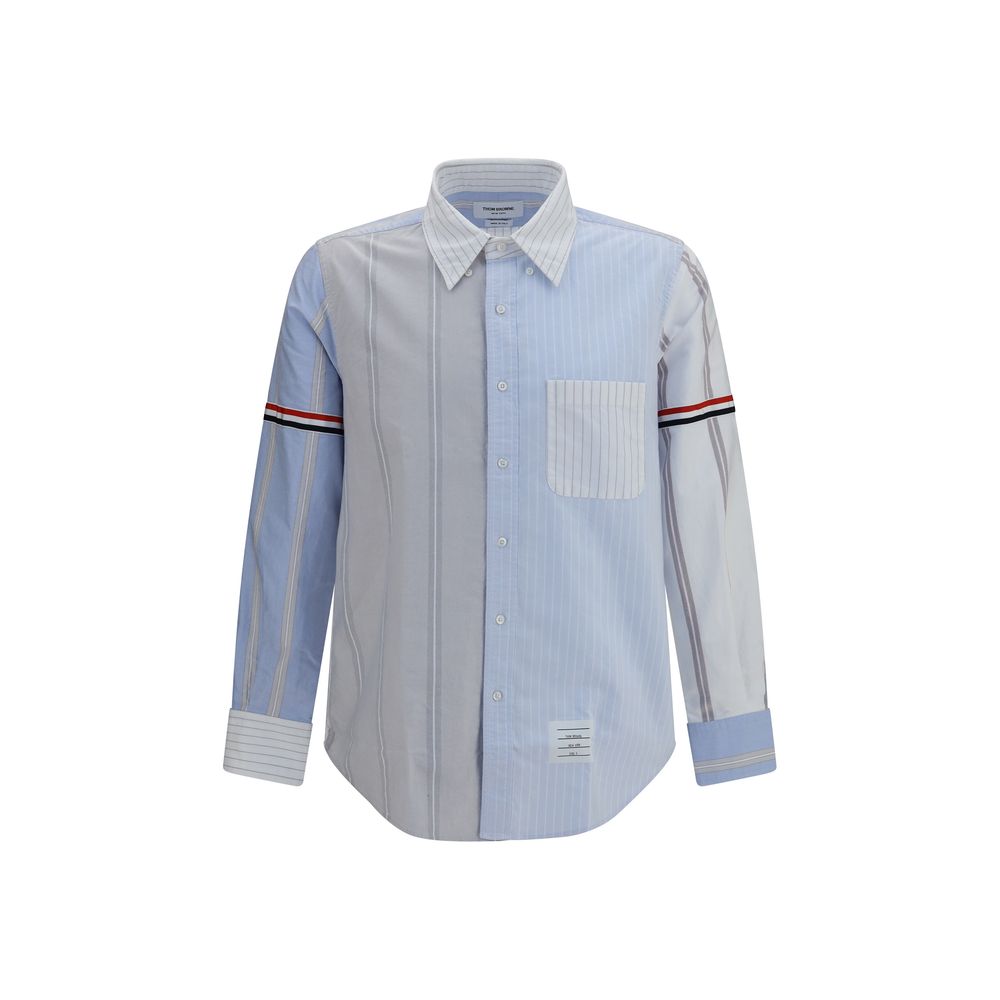 Thom Browne Blue Cotton Pattern Men's Shirt