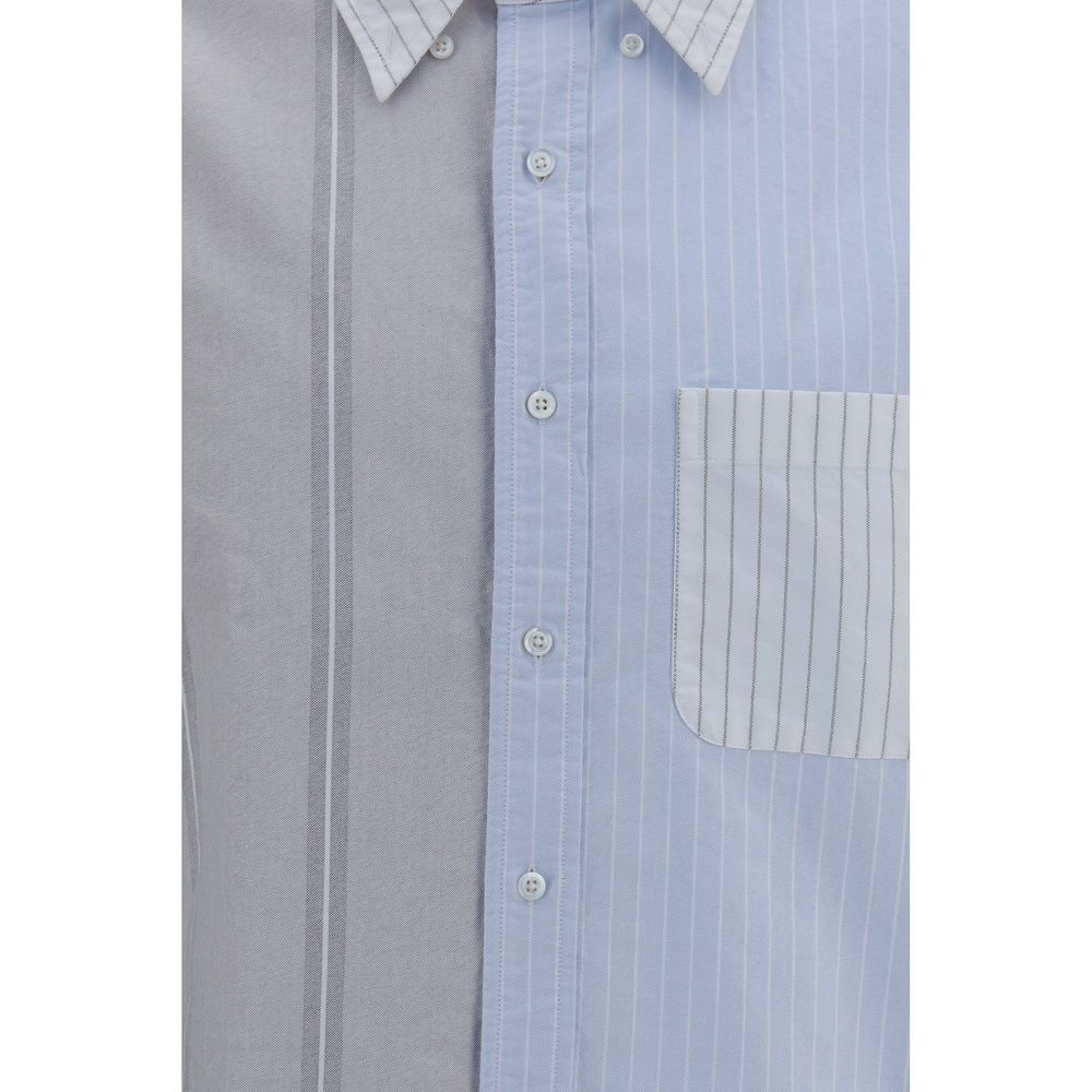 Thom Browne Blue Cotton Pattern Men's Shirt