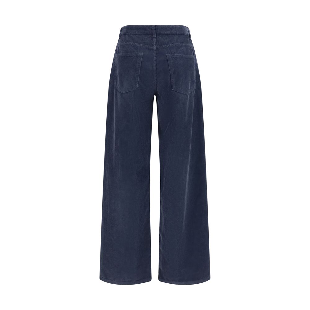 The Row Blue Cotton Casual Women's Pants
