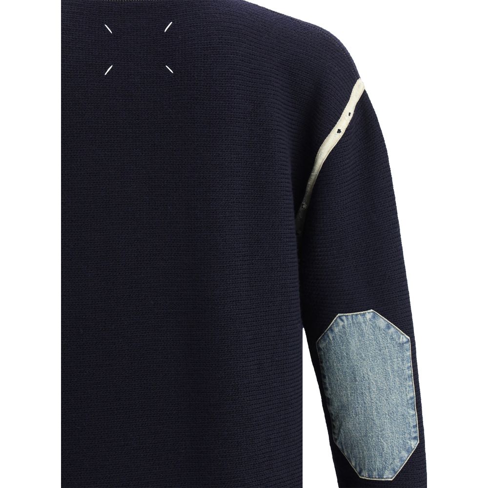 Maison Margiela Blue Wool Oves Aries Men's Sweatshirt