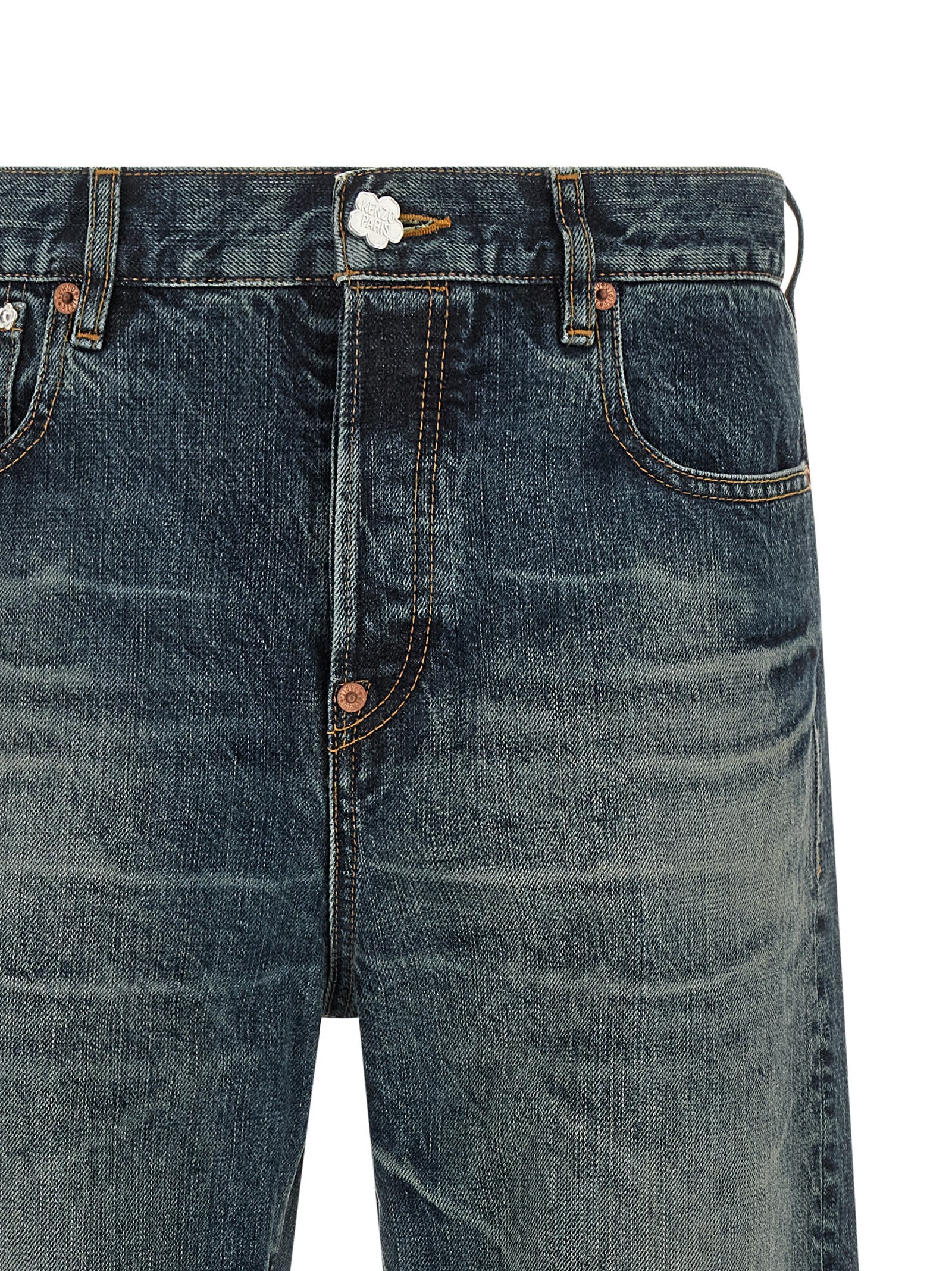 Kenzo Blue Cotton Straight-Leg Men's Jeans