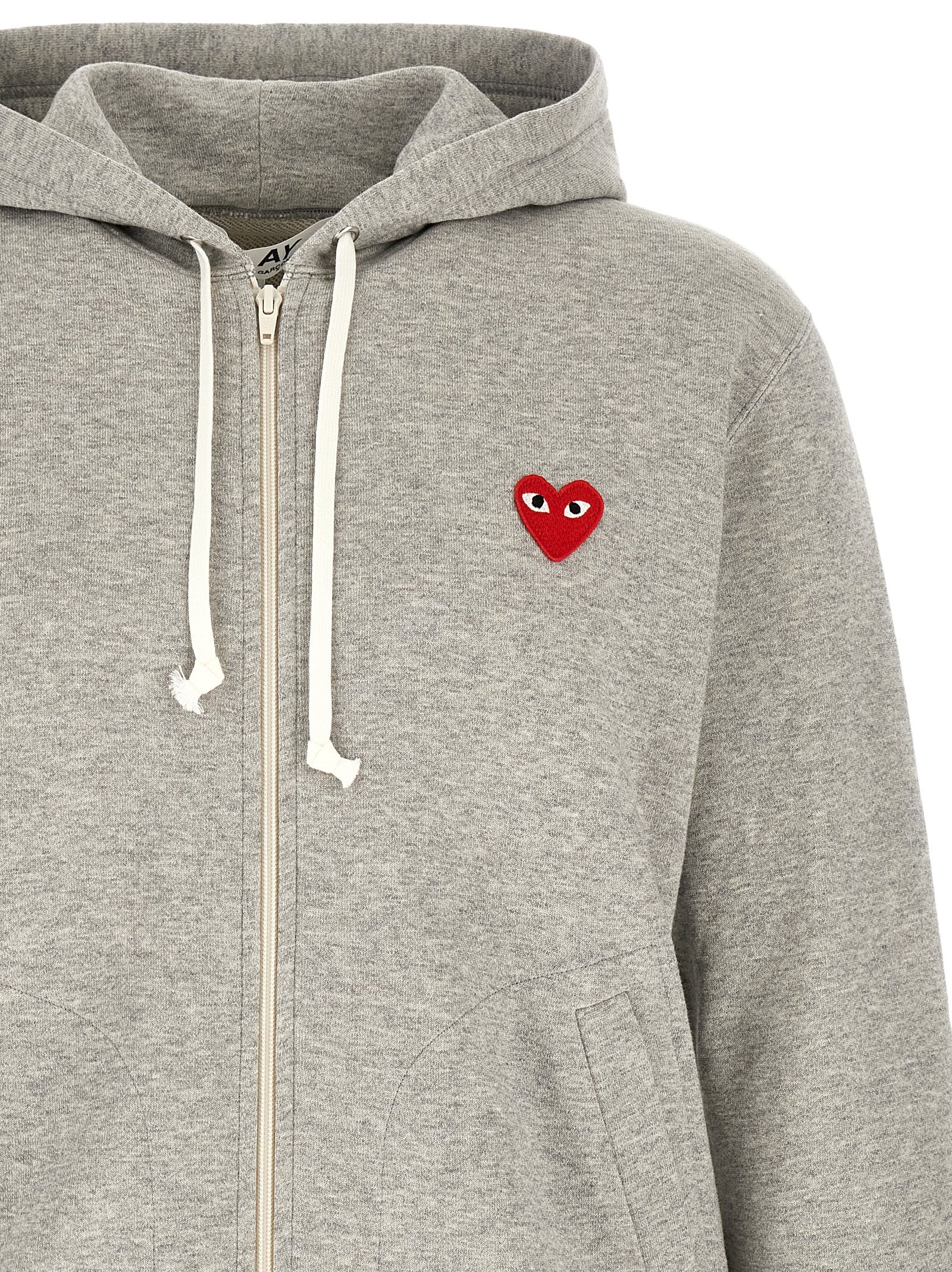 Comme Des Garçons Play Gray Cotton Men's Cardigan