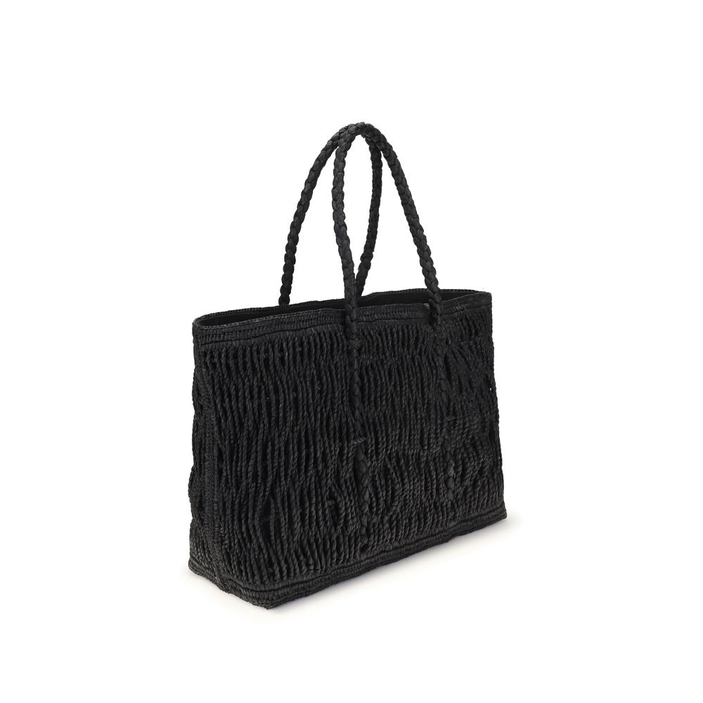 The Row Black Raffia Shoulder Women's Bag