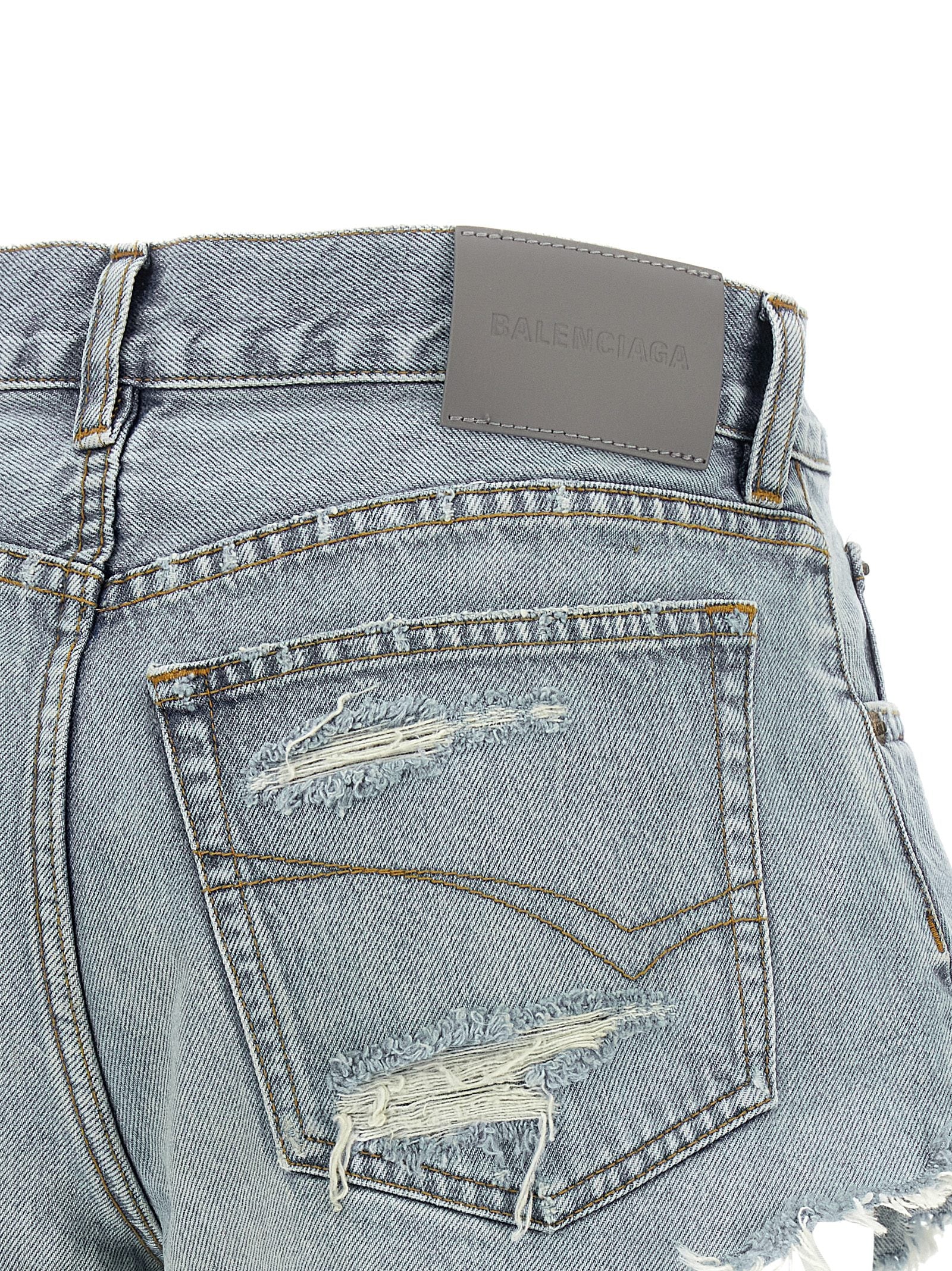 Balenciaga Blue Cotton Bermuda Women's Shorts