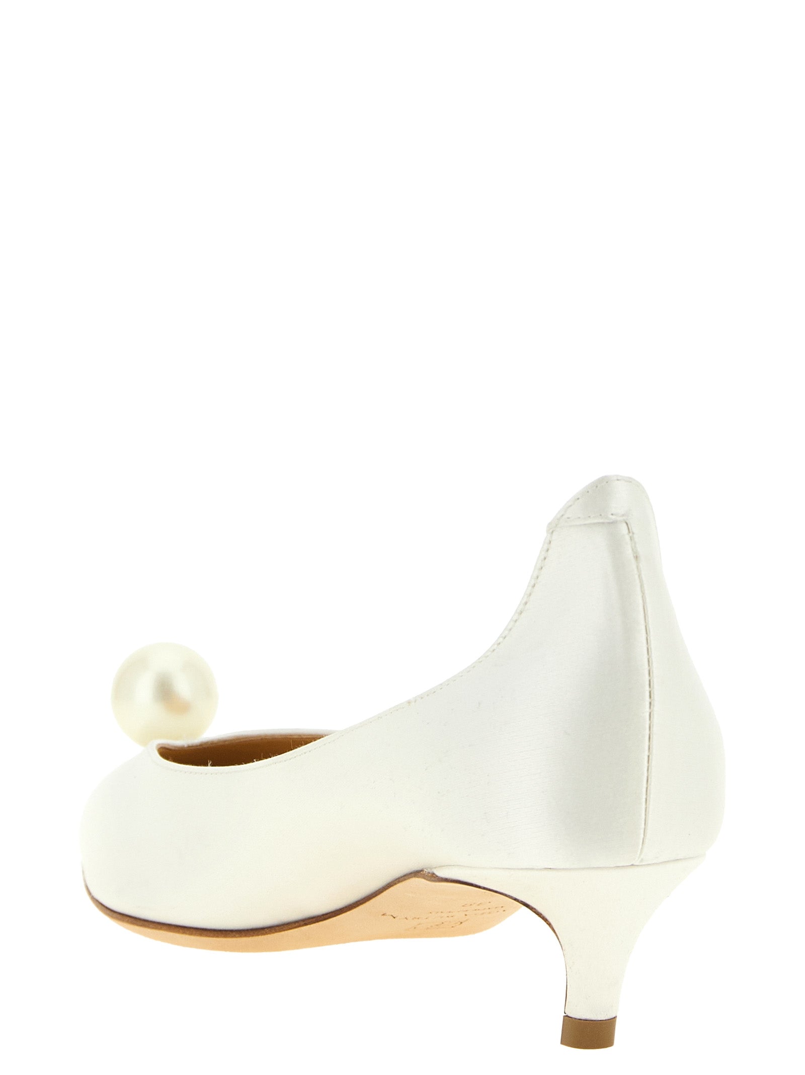 Magda Butrym White Viscose Mid Heel Women's Pumps