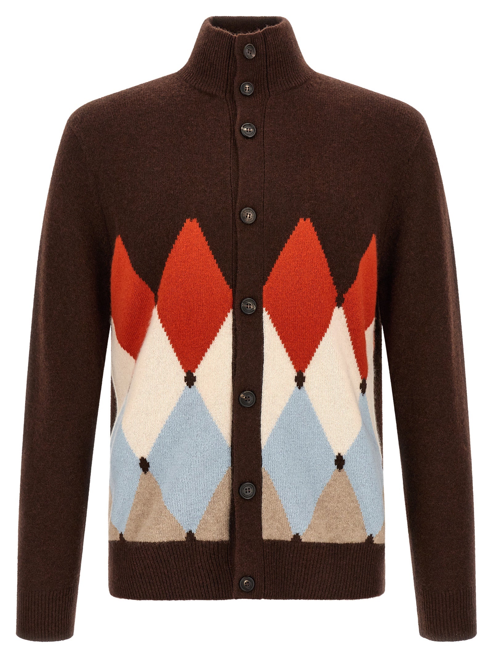 Ballantyne Brown Cashmere Men's Cardigan