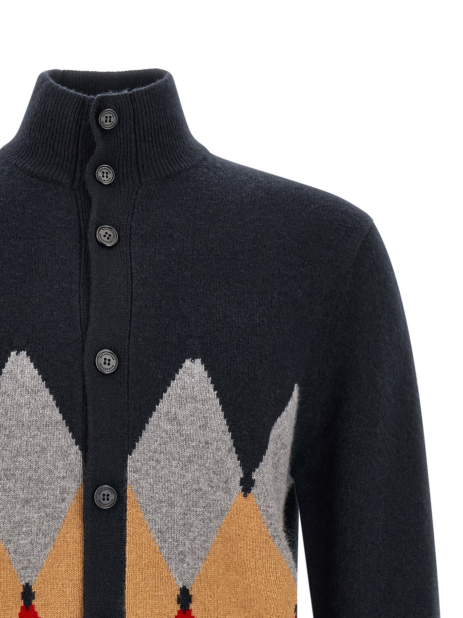 Ballantyne Blue Cashmere Men's Cardigan