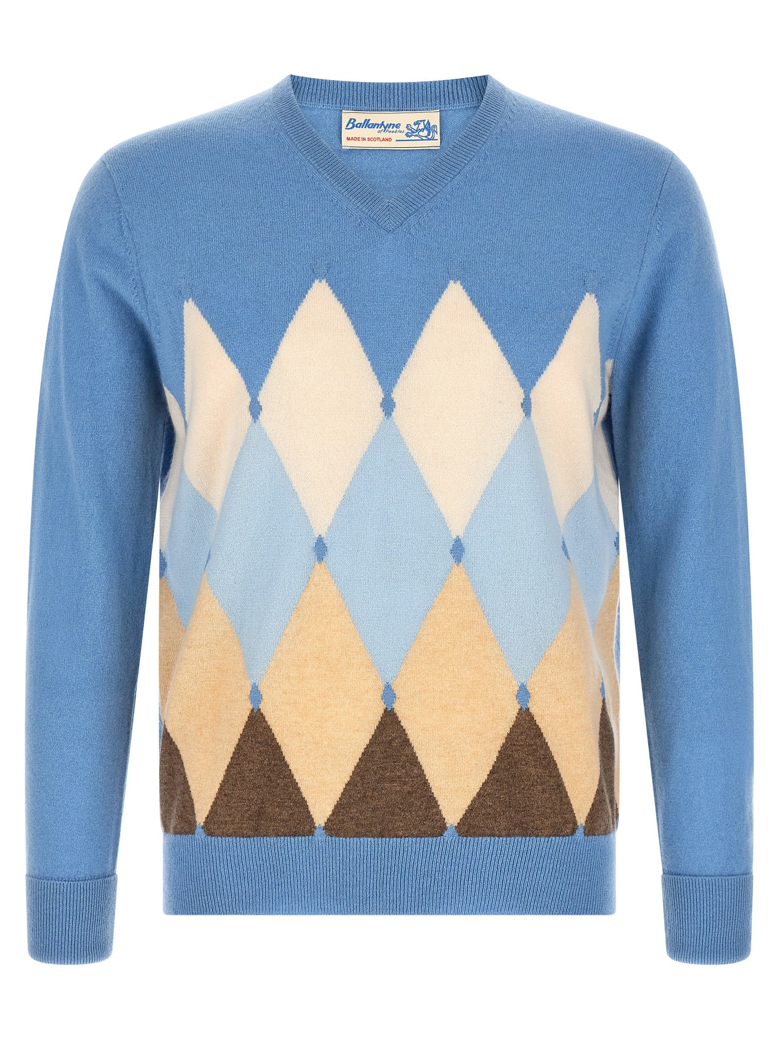 Ballantyne Blue Cashmere Men's Cardigan