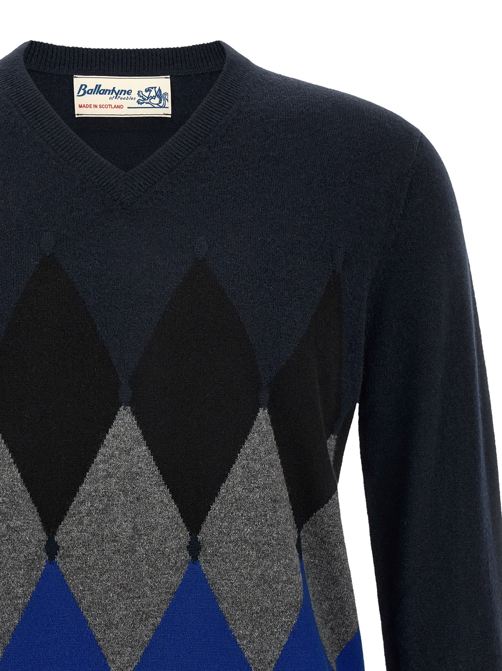 Ballantyne Blue Cashmere Men's Cardigan