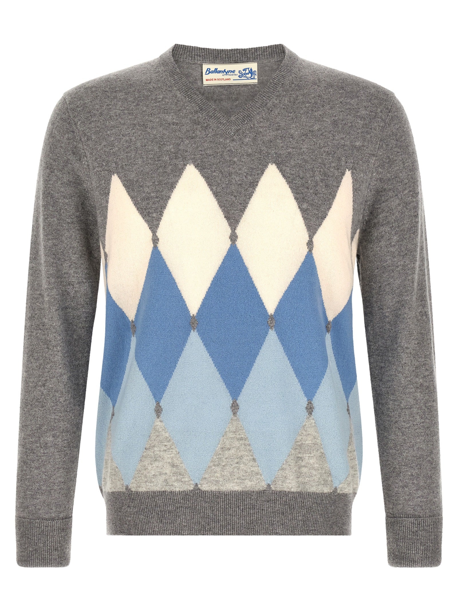 Ballantyne Gray Cashmere Men's Cardigan