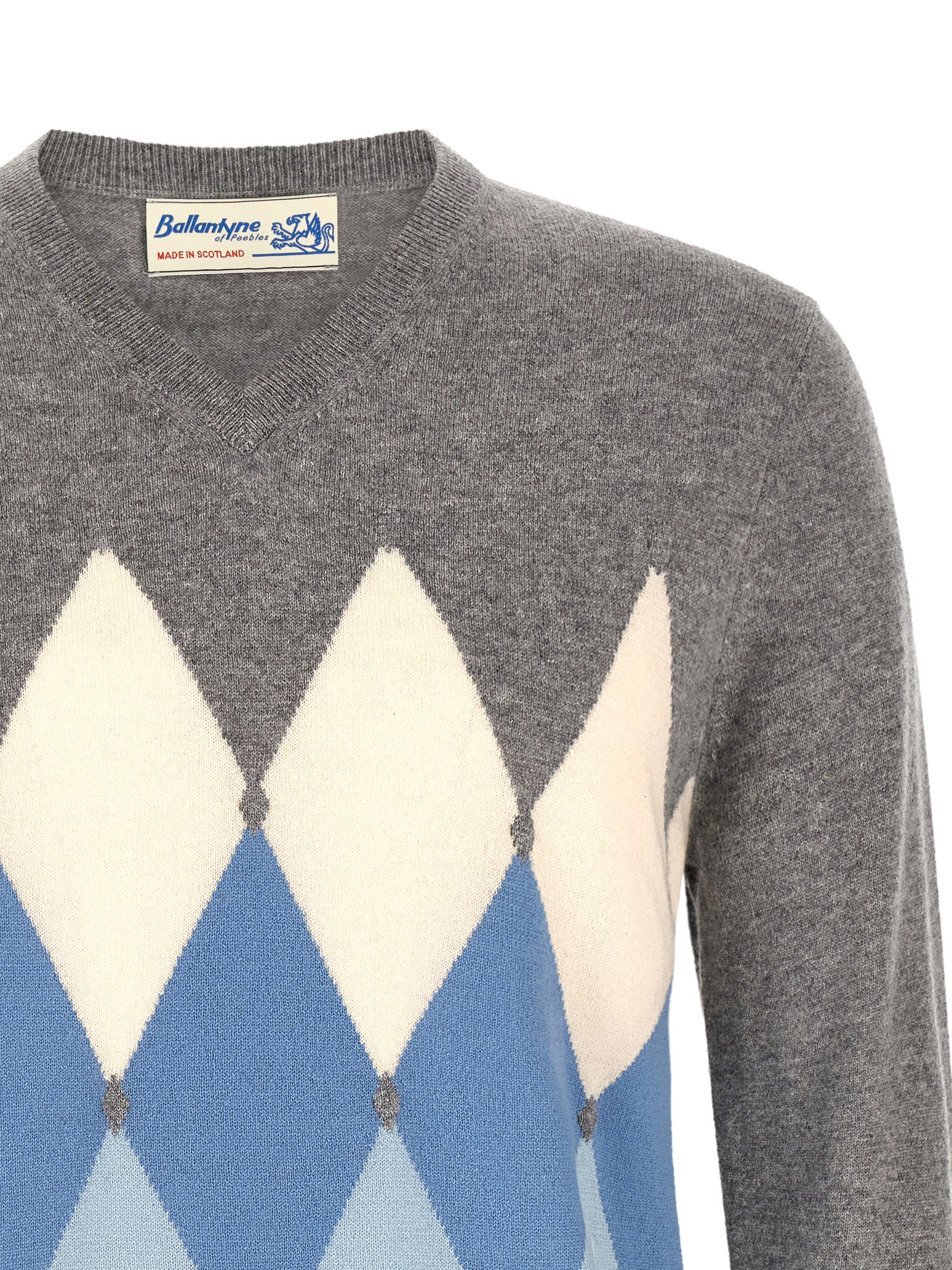 Ballantyne Gray Cashmere Men's Cardigan