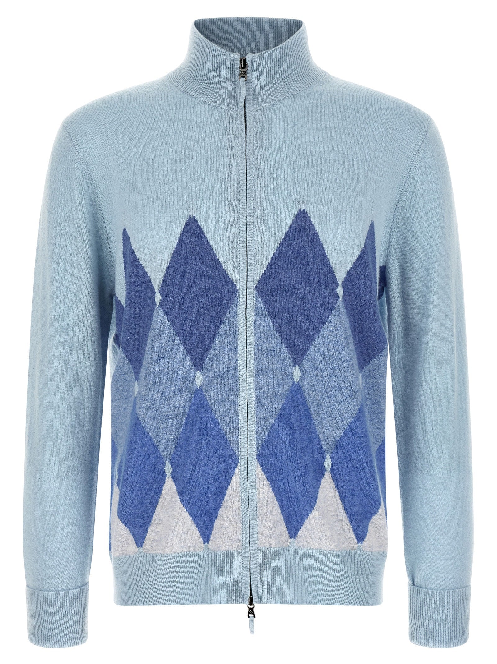 Ballantyne Blue Cashmere Men's Cardigan