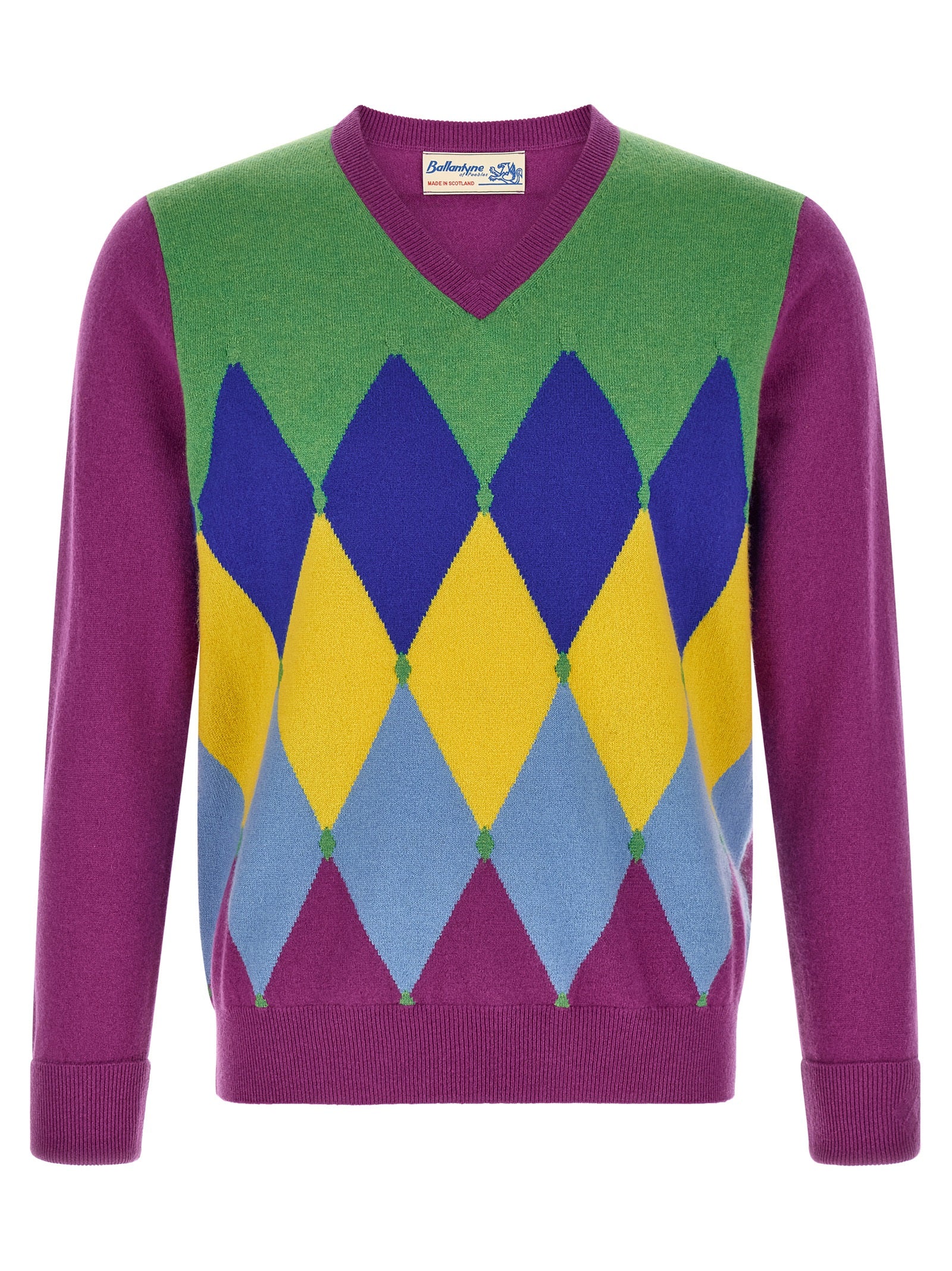 Ballantyne Purple Cashmere Men's Cardigan