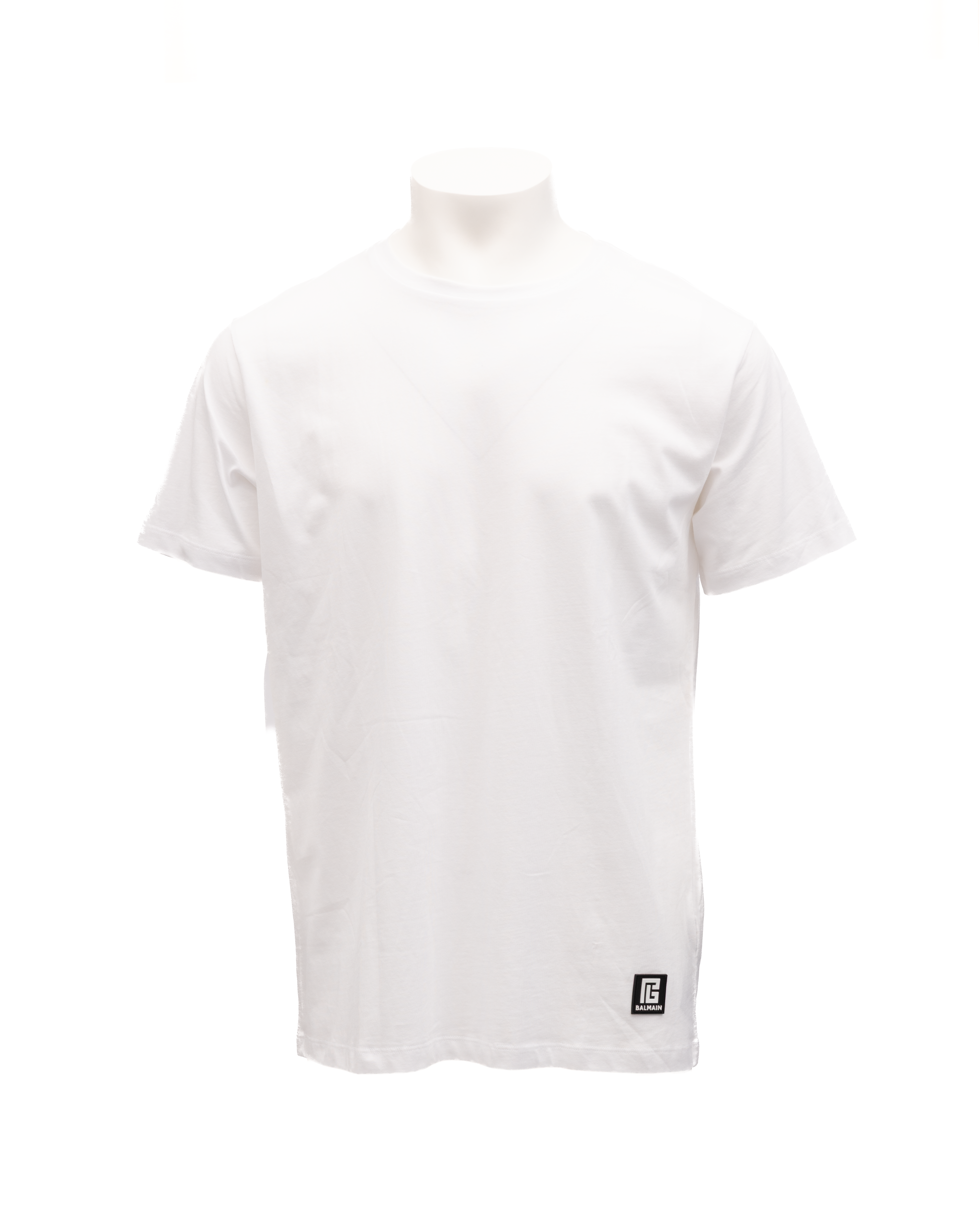 Balmain White Cotton Men's T-Shirt