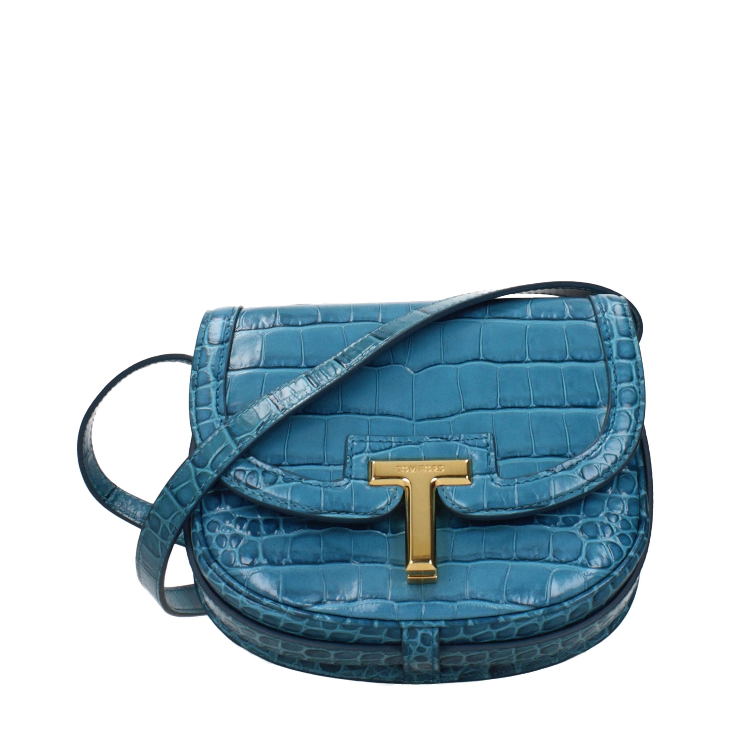 Tom Ford Light Blue Leather Crossbody Women's Bag