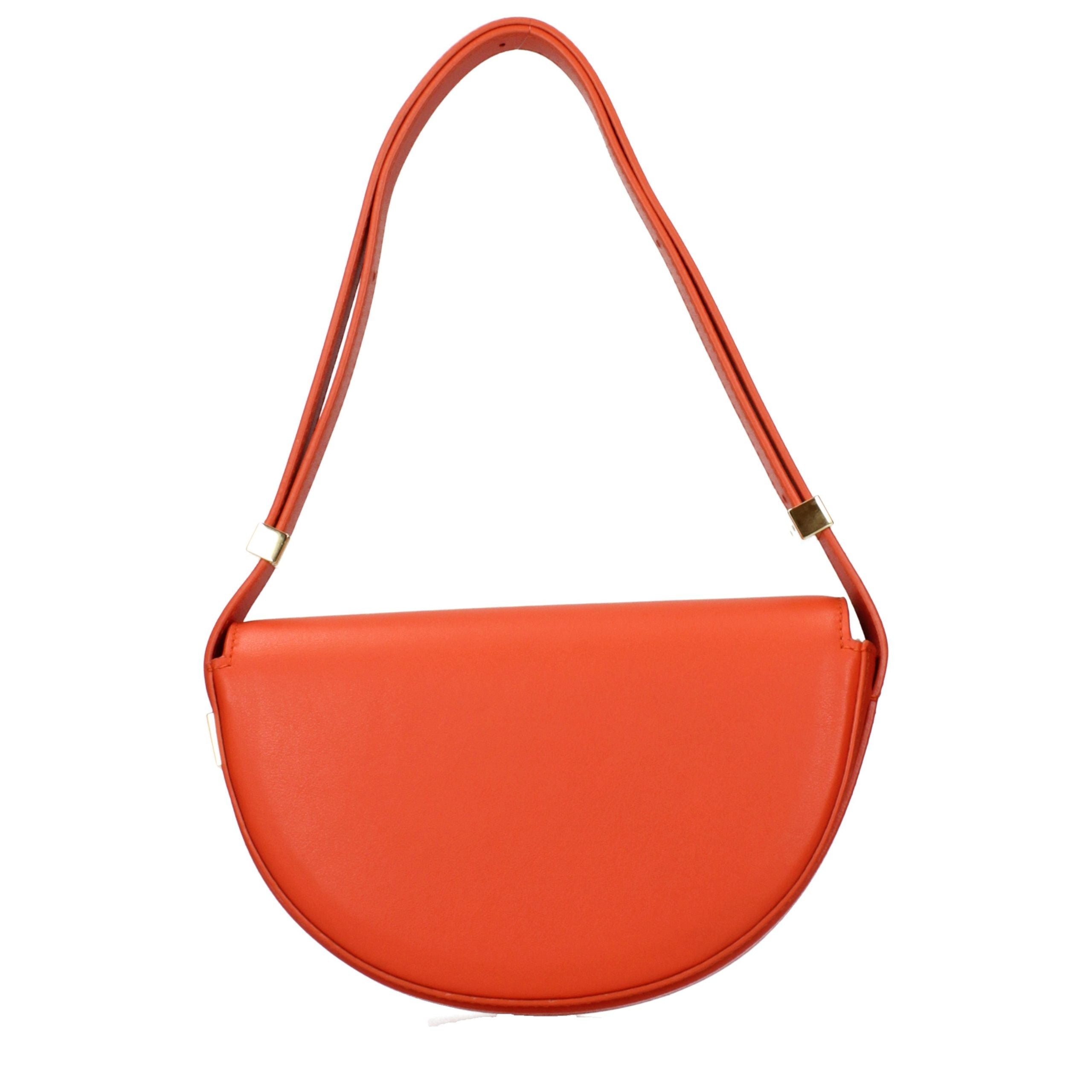 Patou Orange Leather Shoulder Women's Bag