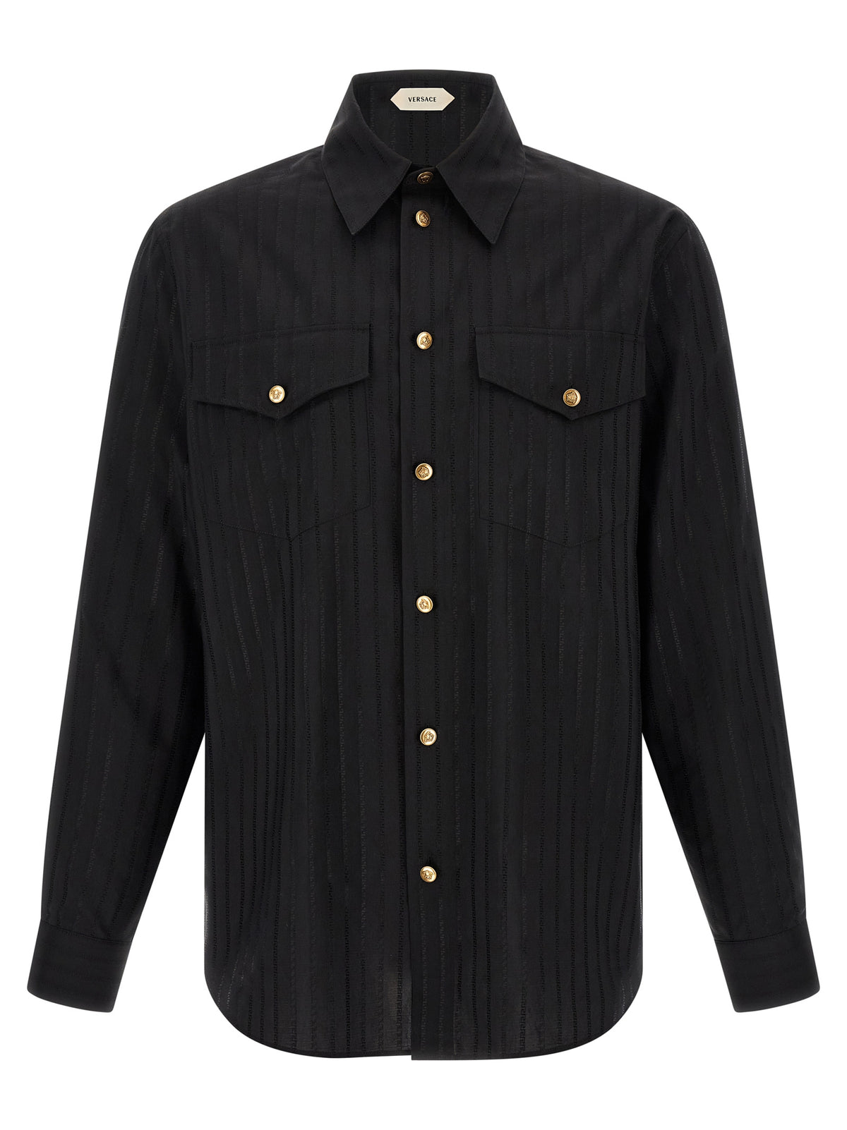Versace Black Cotton Men's Blouse