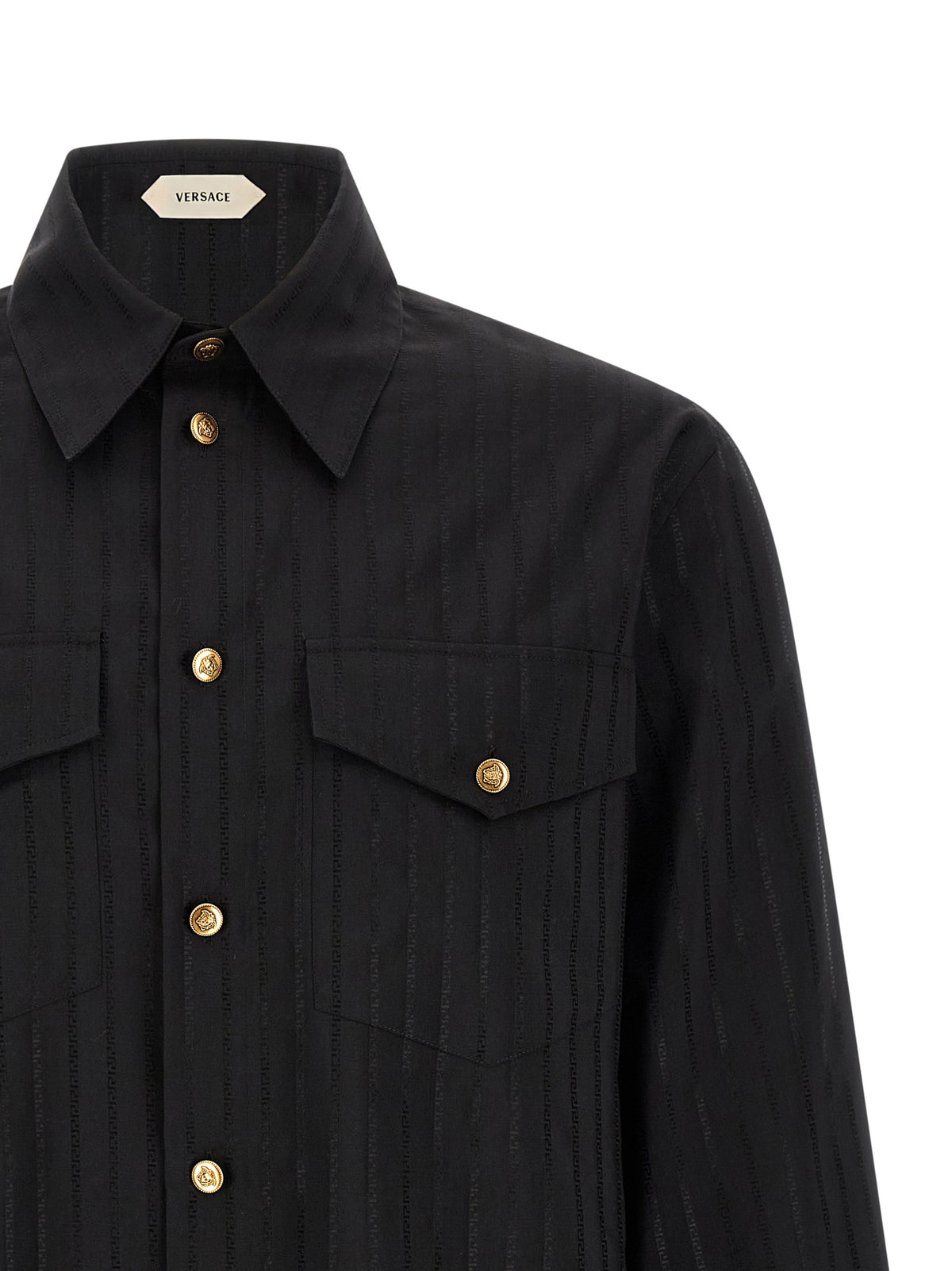 Versace Black Cotton Men's Blouse