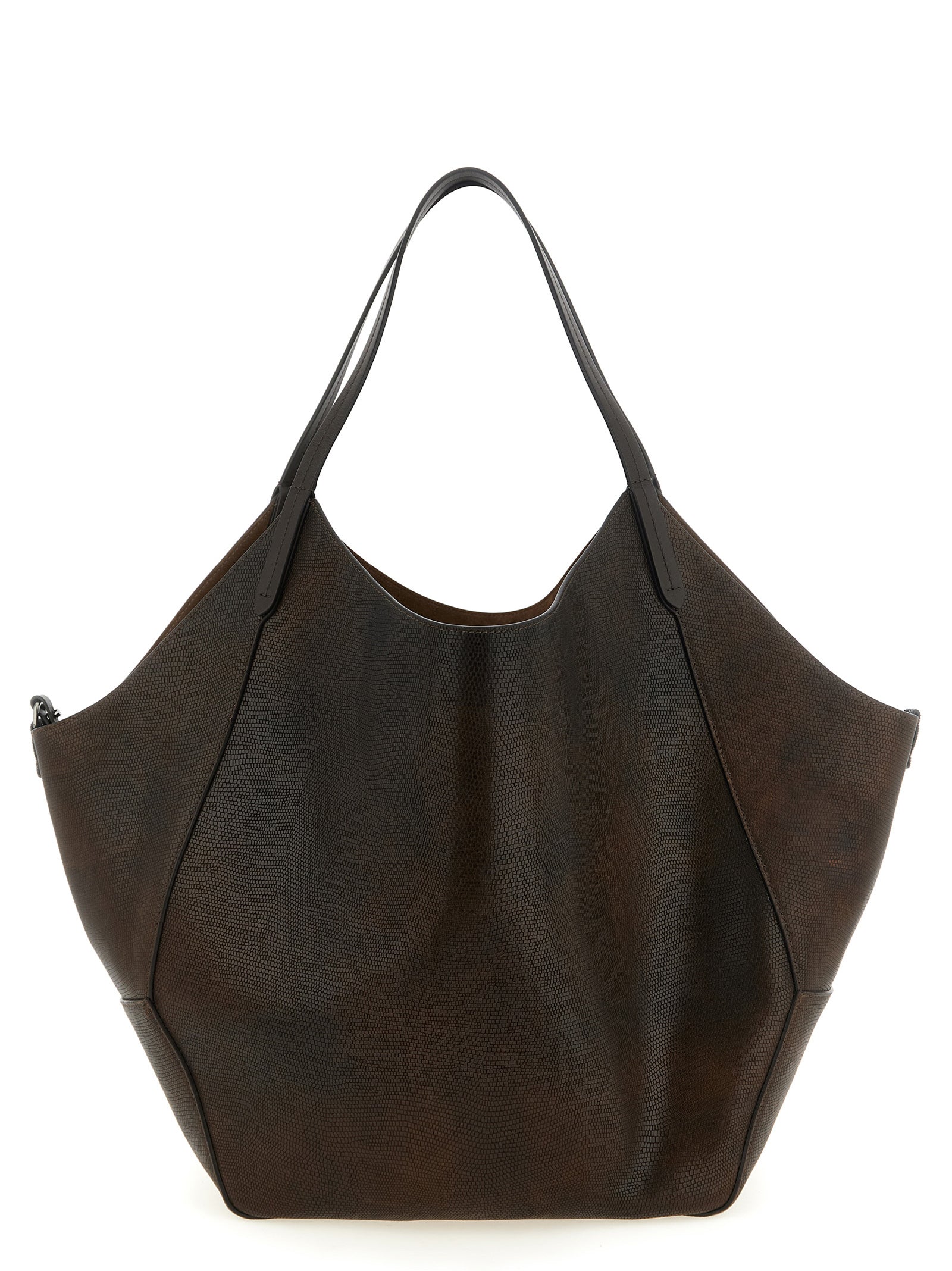 Brunello Cucinelli Brown Calfskin Tote Women's Bag