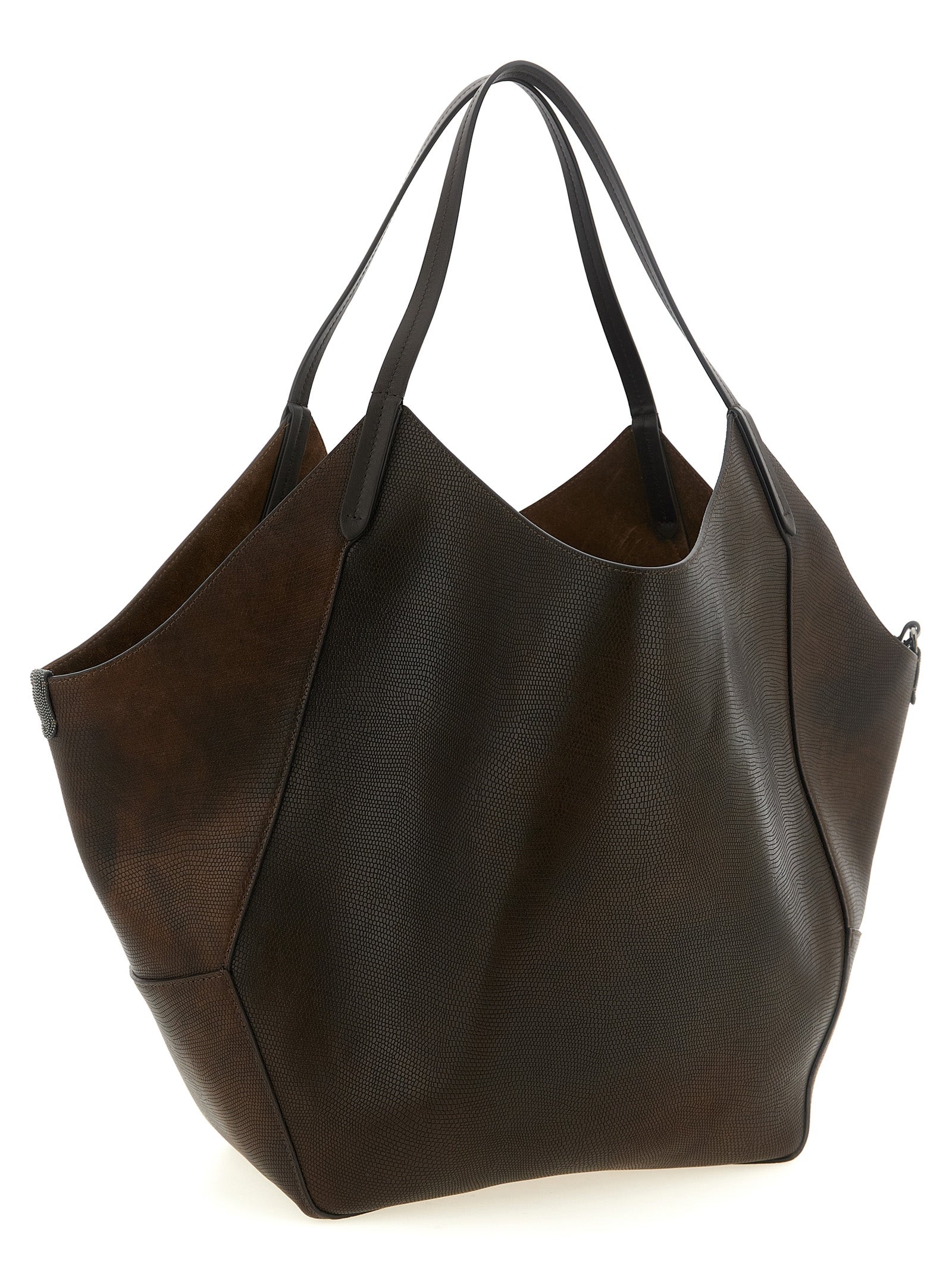 Brunello Cucinelli Brown Calfskin Tote Women's Bag