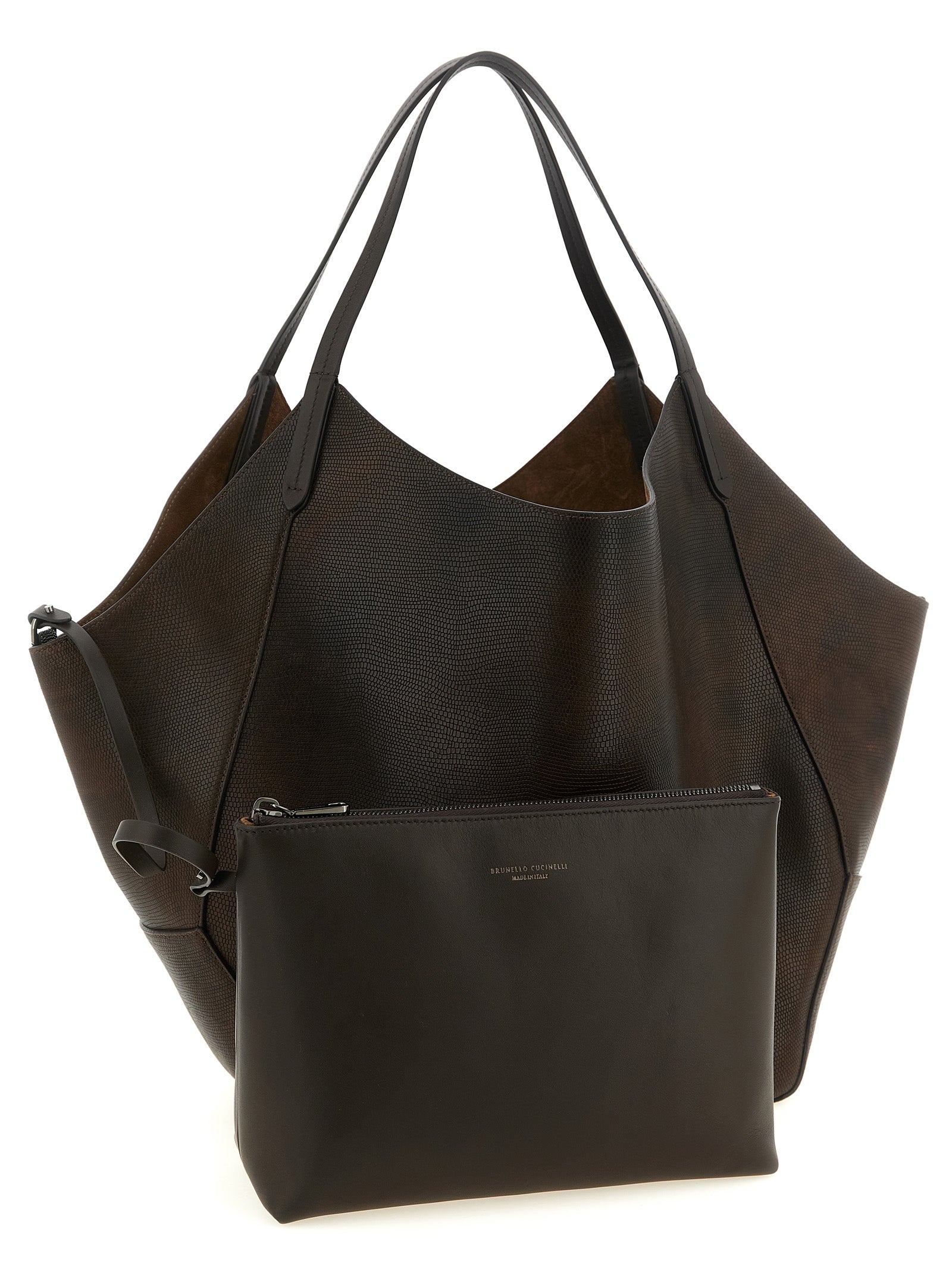 Brunello Cucinelli Brown Calfskin Tote Women's Bag
