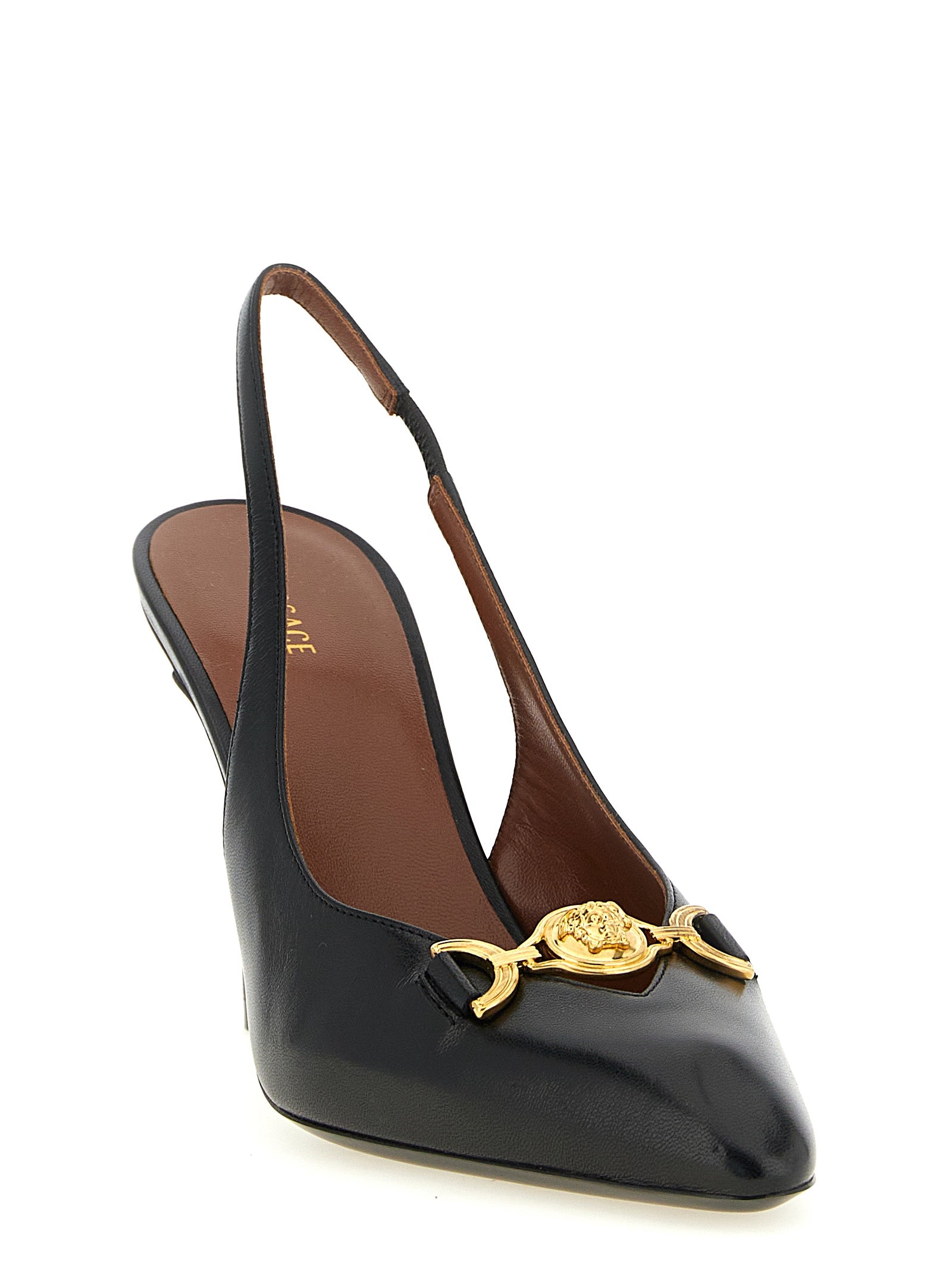 Versace Black Lamb Leather High Heel Women's Pumps