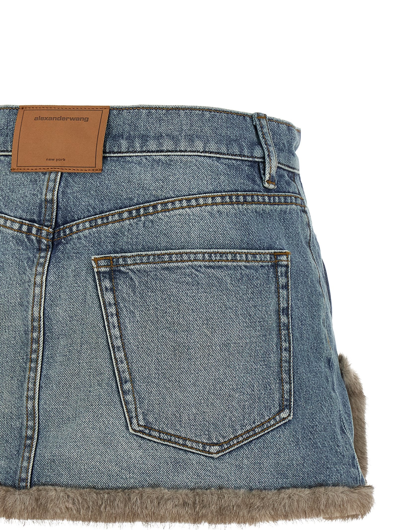 DENIM X ALEXANDER WANG Blue Cotton Long Women's Skirt