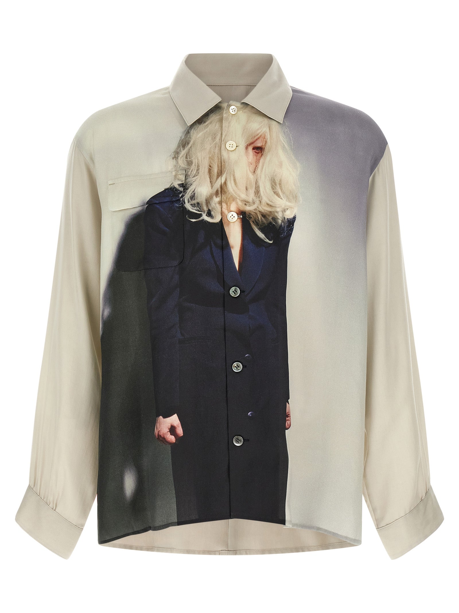 Undercover Beige Rayon Men's Blouse