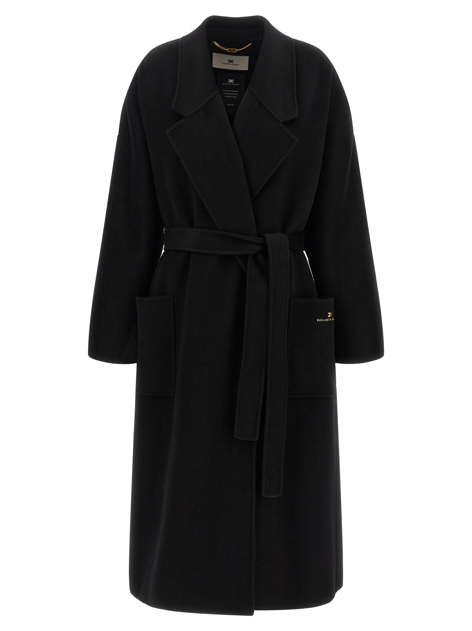 Elisabetta Franchi Black Wool Women's Coat