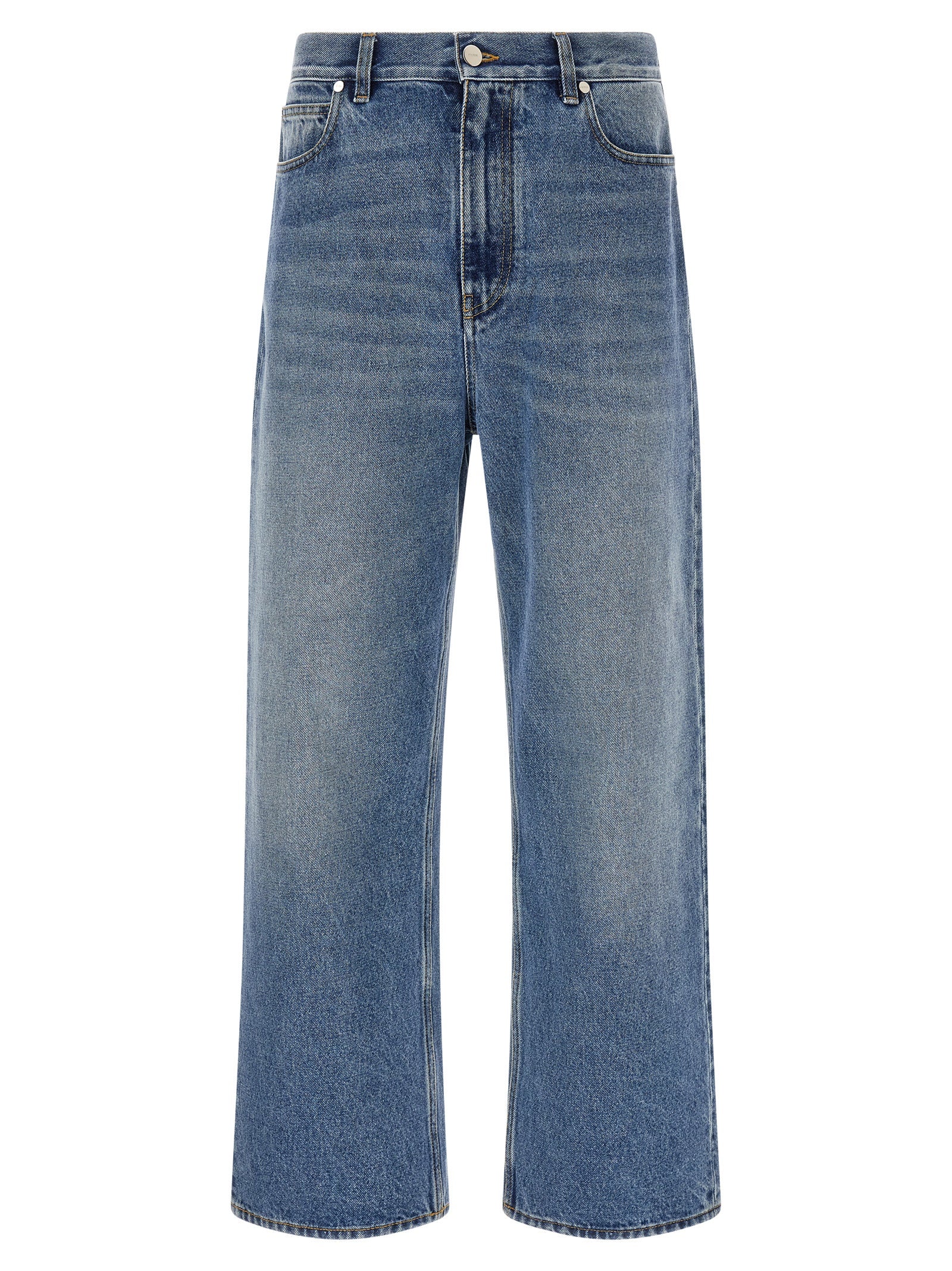 Fendi Blue Cotton Relaxed Fit Men's Jeans