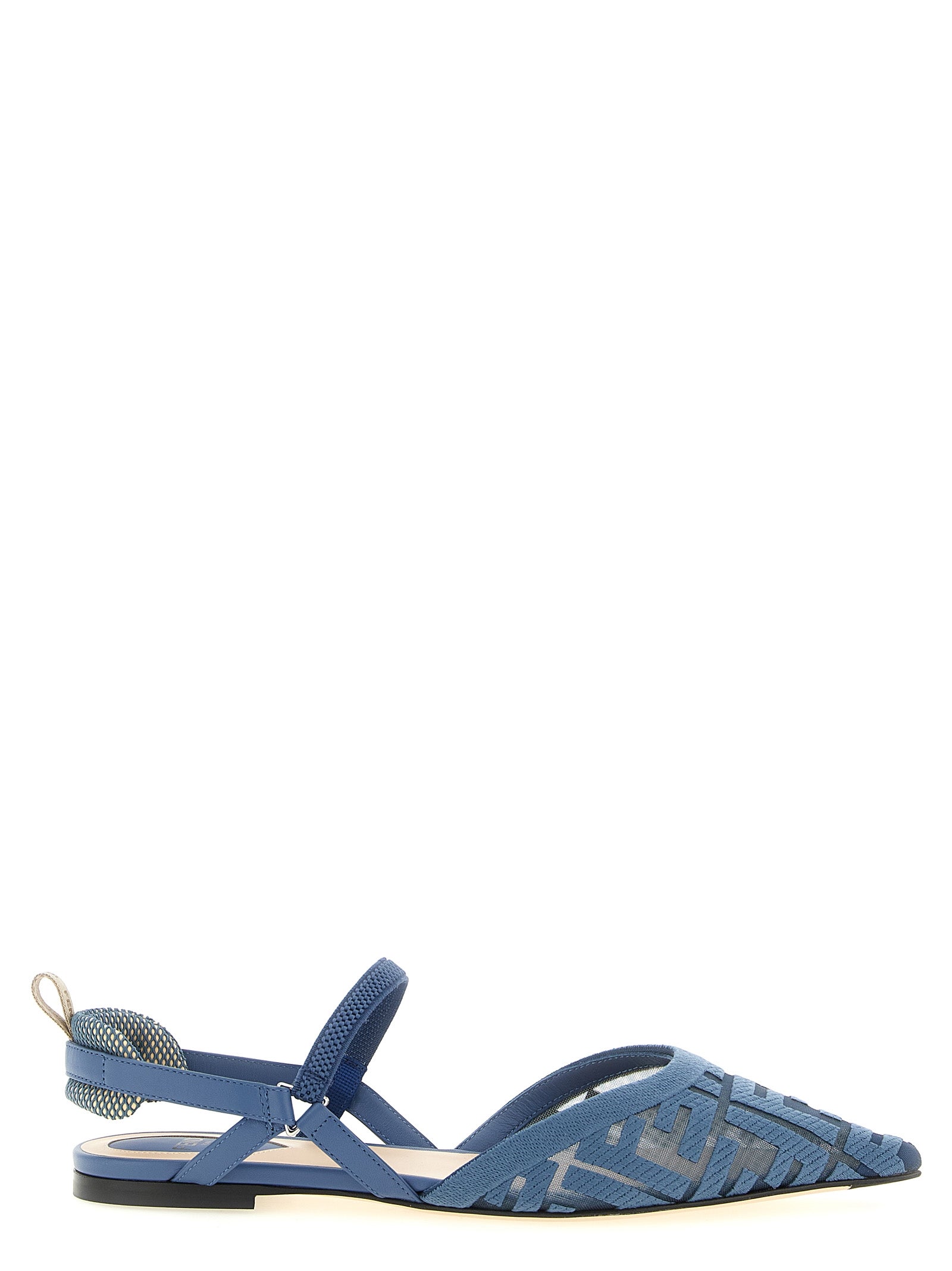 Fendi Blue Polyamide Flat Women's Sandals