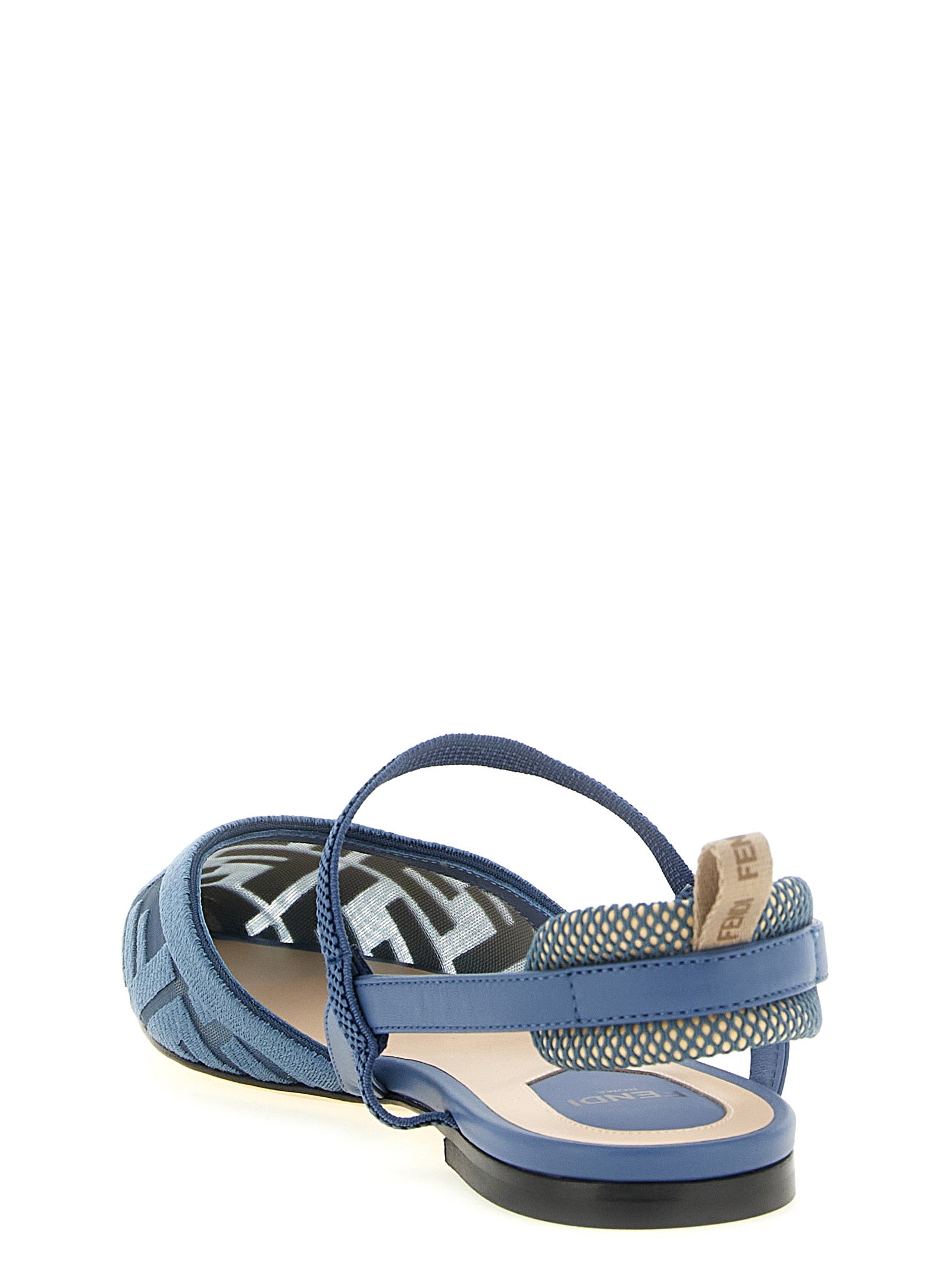Fendi Blue Polyamide Flat Women's Sandals