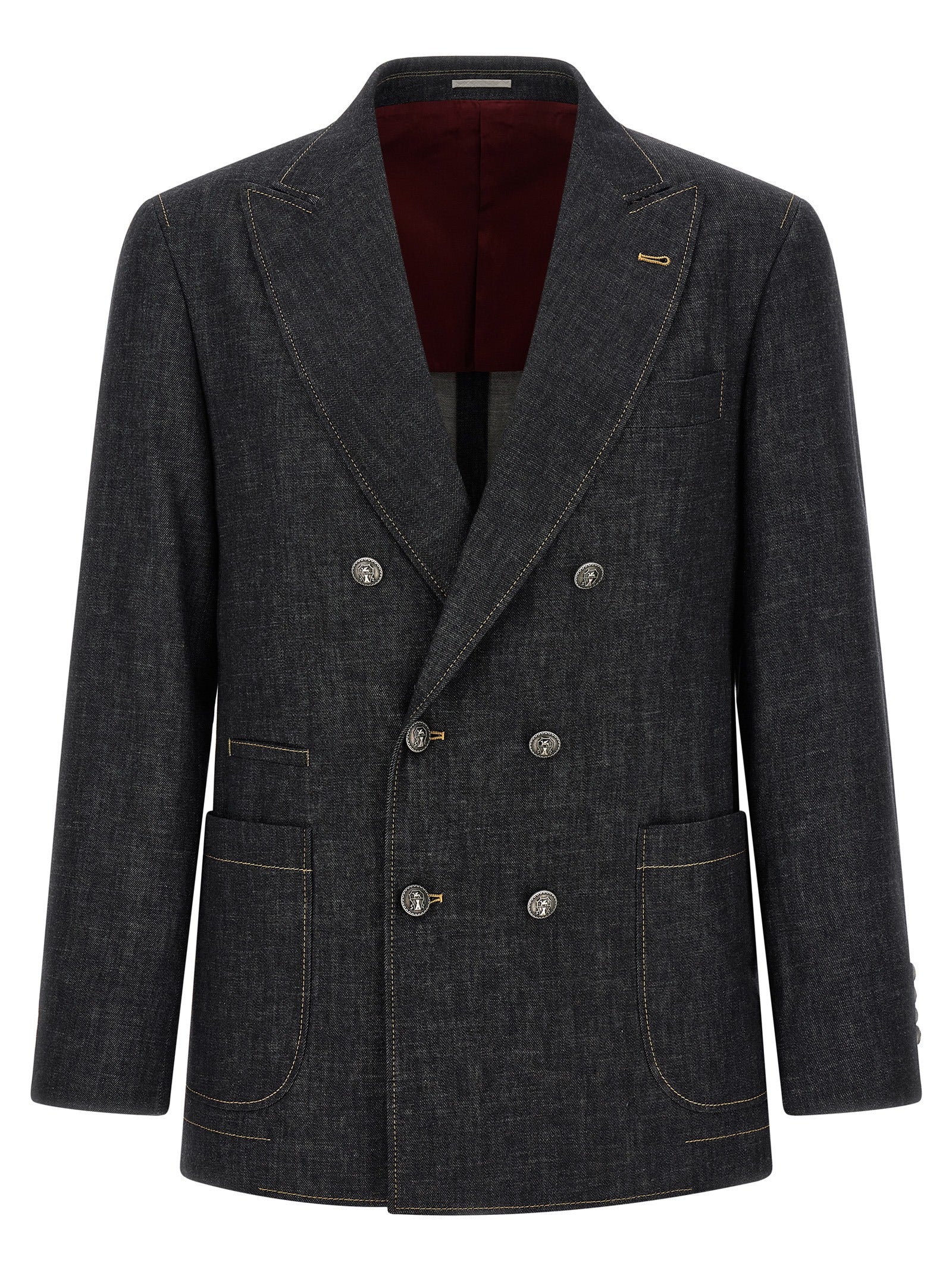 Brunello Cucinelli Blue Cotton Men's Blazer