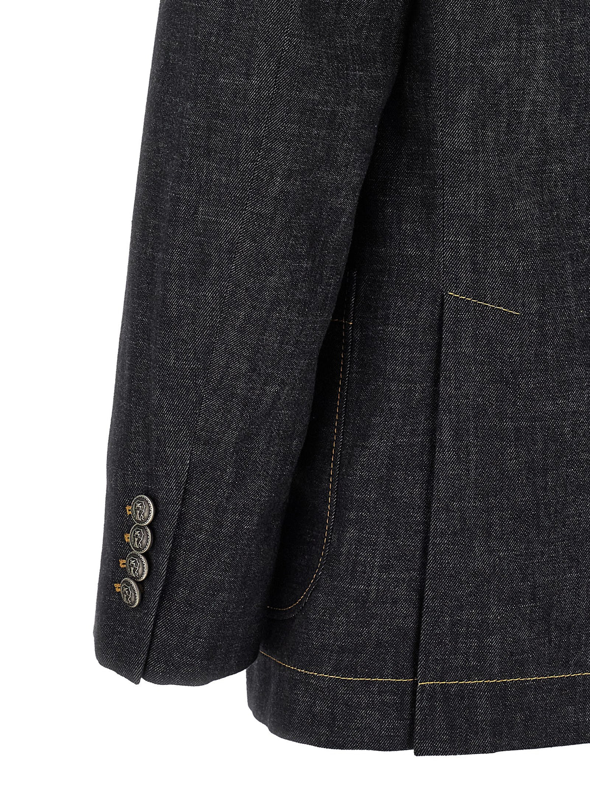 Brunello Cucinelli Blue Cotton Men's Blazer
