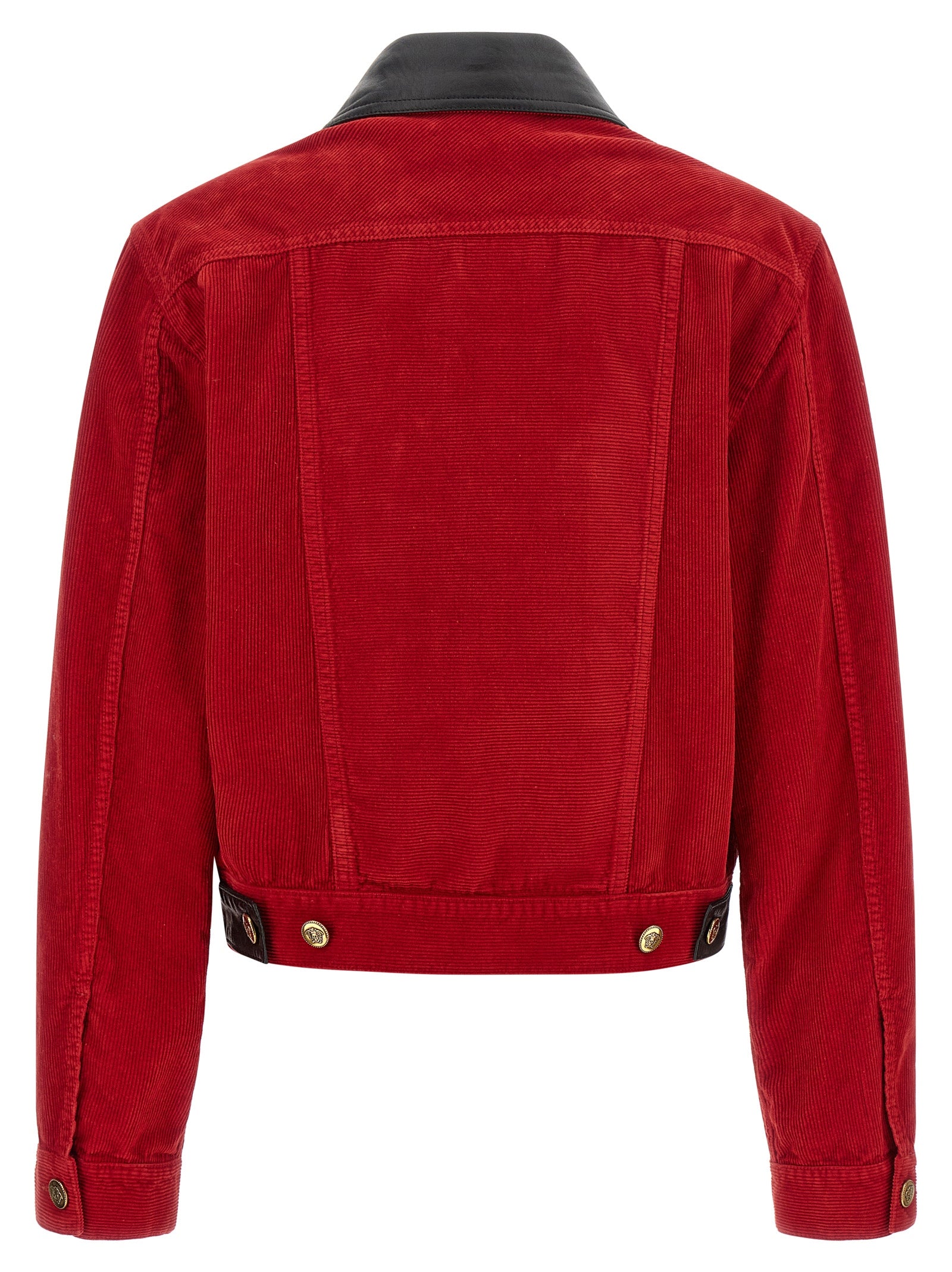 Versace Red Cotton Full-Length Women's Jacket