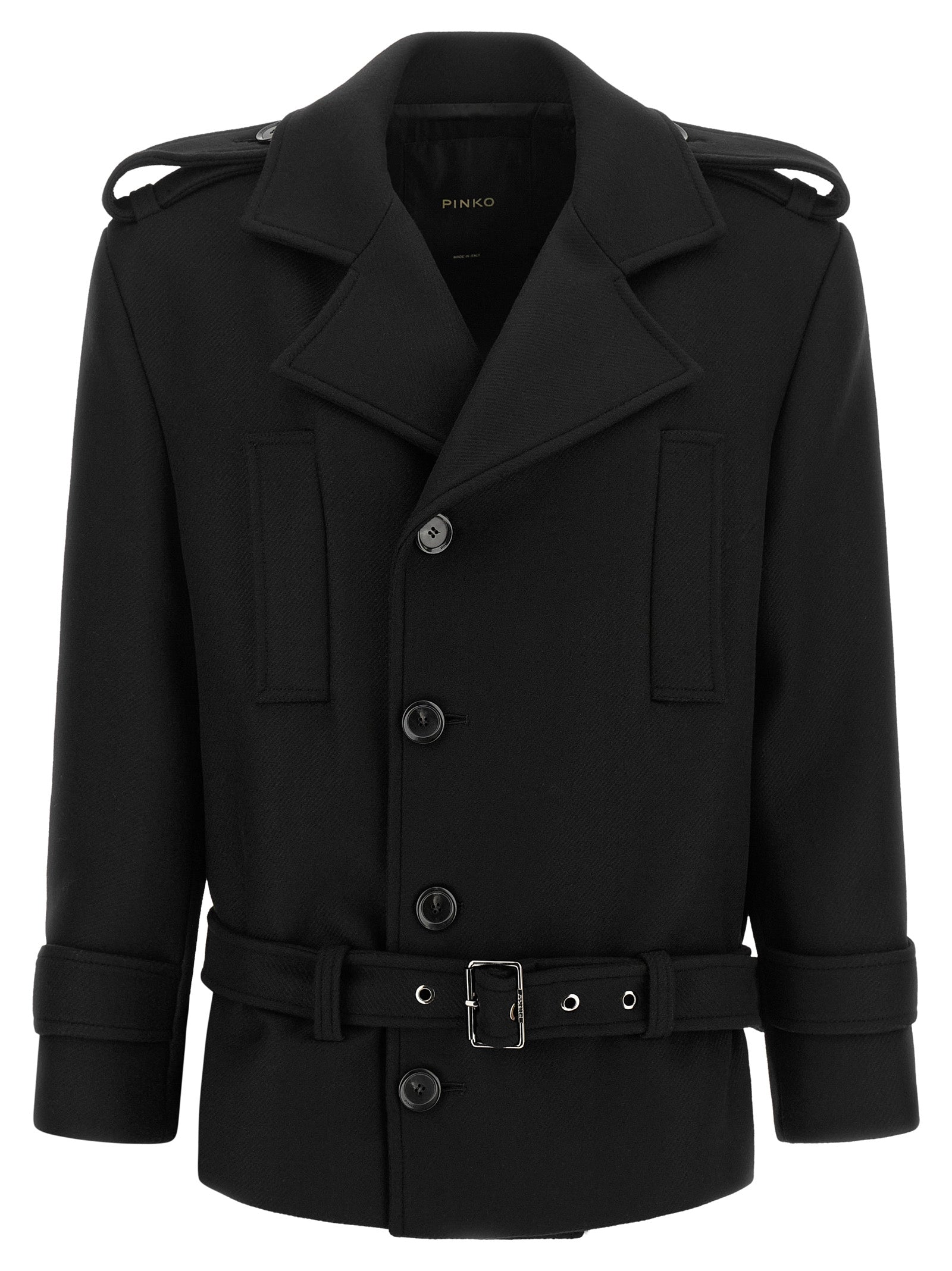 PINKO Black Wool Women's Coat