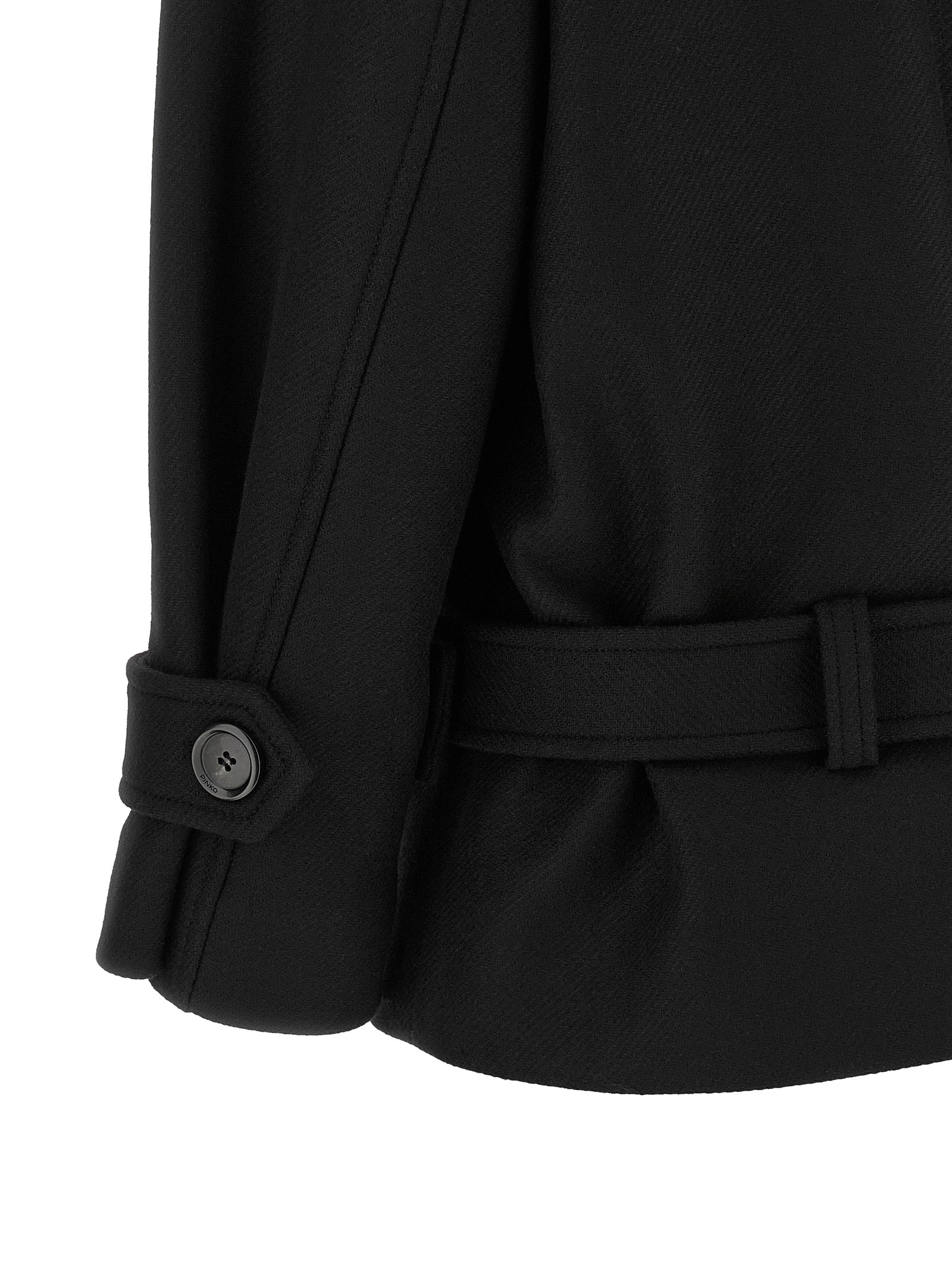 PINKO Black Wool Women's Coat