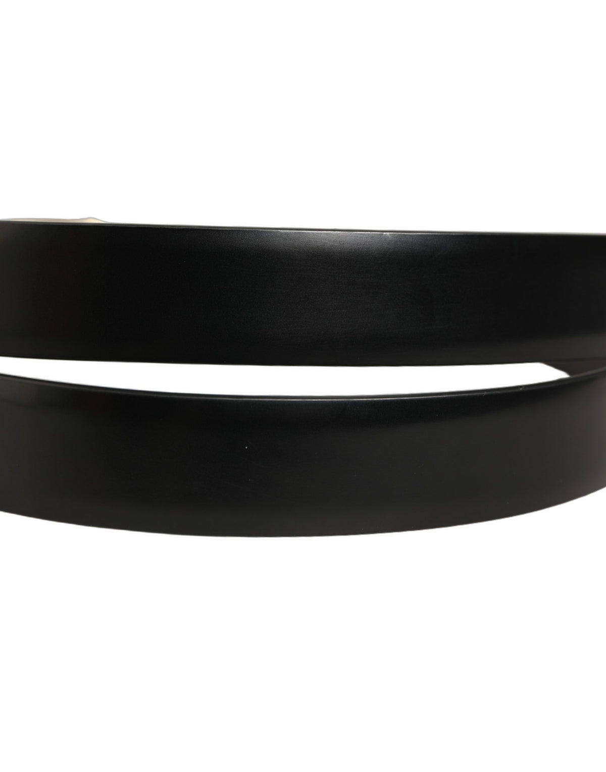 Dolce & Gabbana Black Leather Gold Tone Metal Buckle Men's Belt (Pre-Owned)