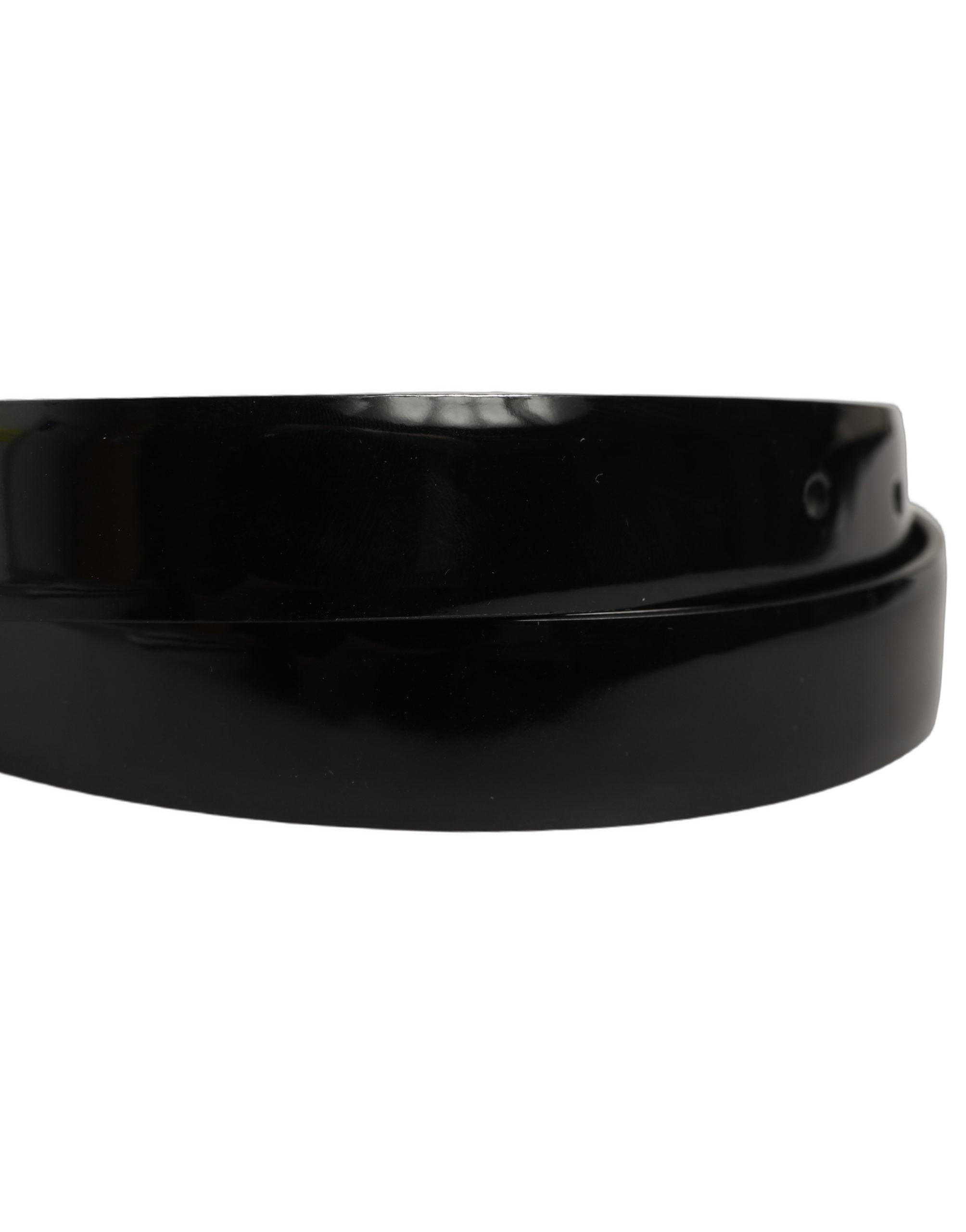 Dolce & Gabbana Black Classic Leather Gold Tone Buckle Men's Belt