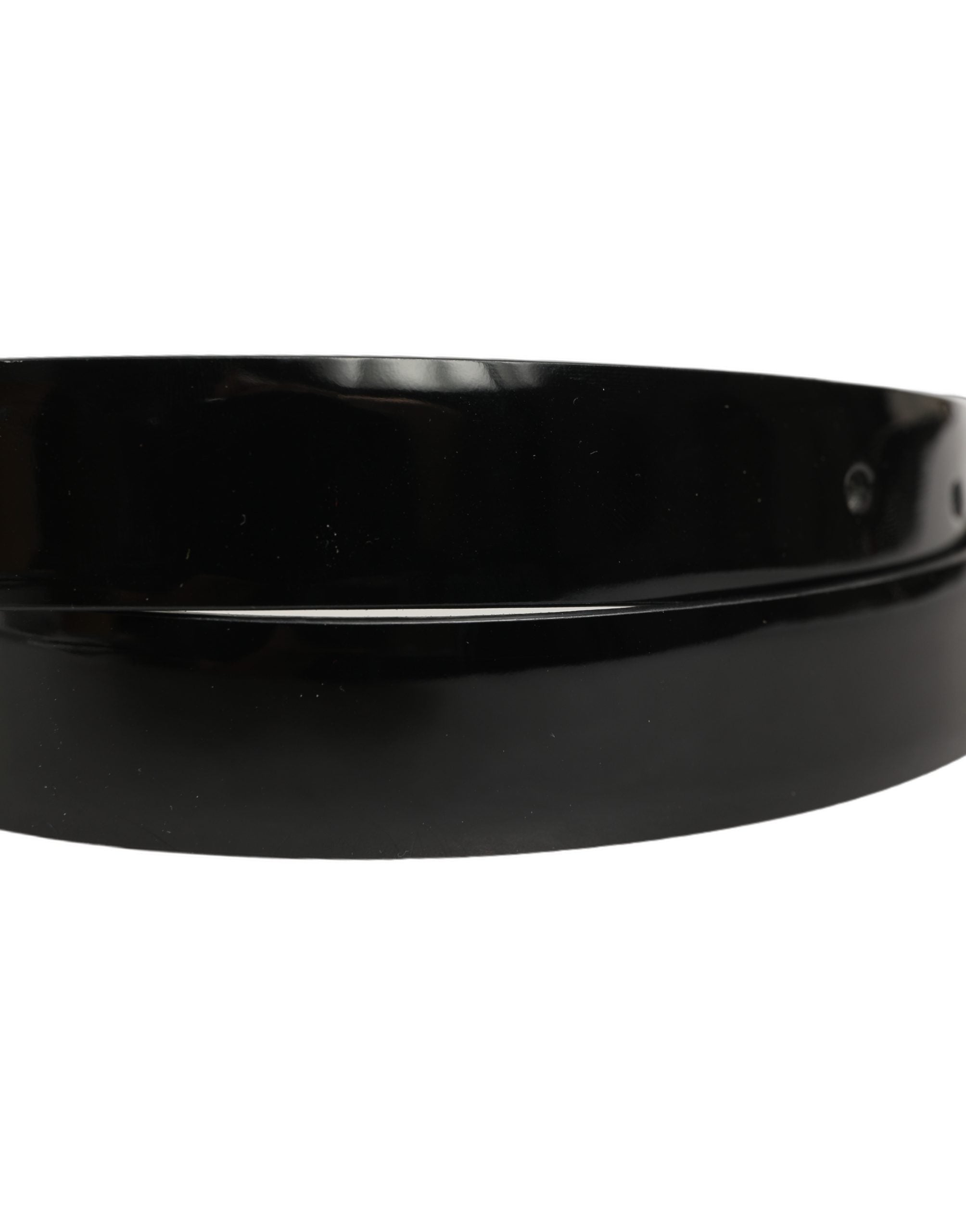 Dolce & Gabbana Black Classic Leather Gold Tone Buckle Men's Belt