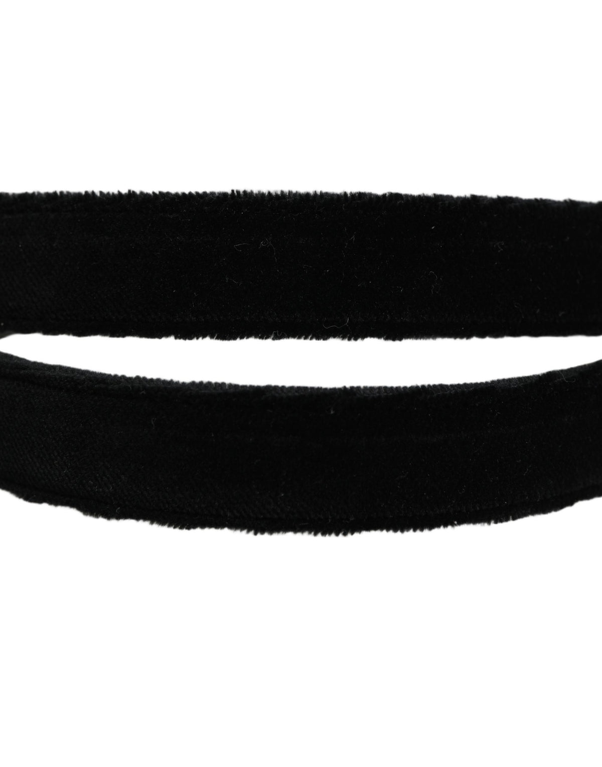 Dolce & Gabbana Black Velvet Silver Tone Metal Buckle Men's Belt